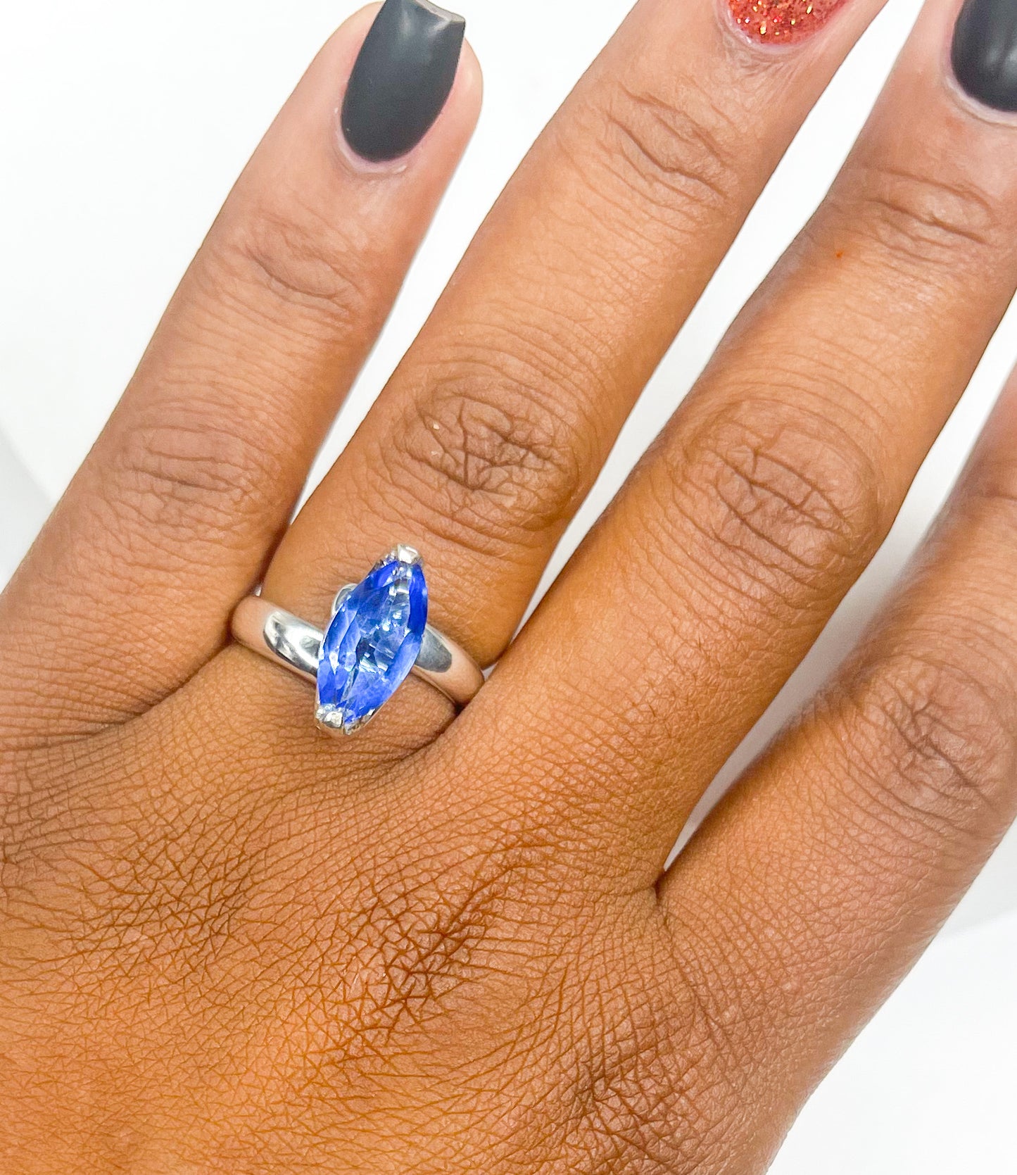 Dainty Marquee Siberian Topaz Prong Set Ring