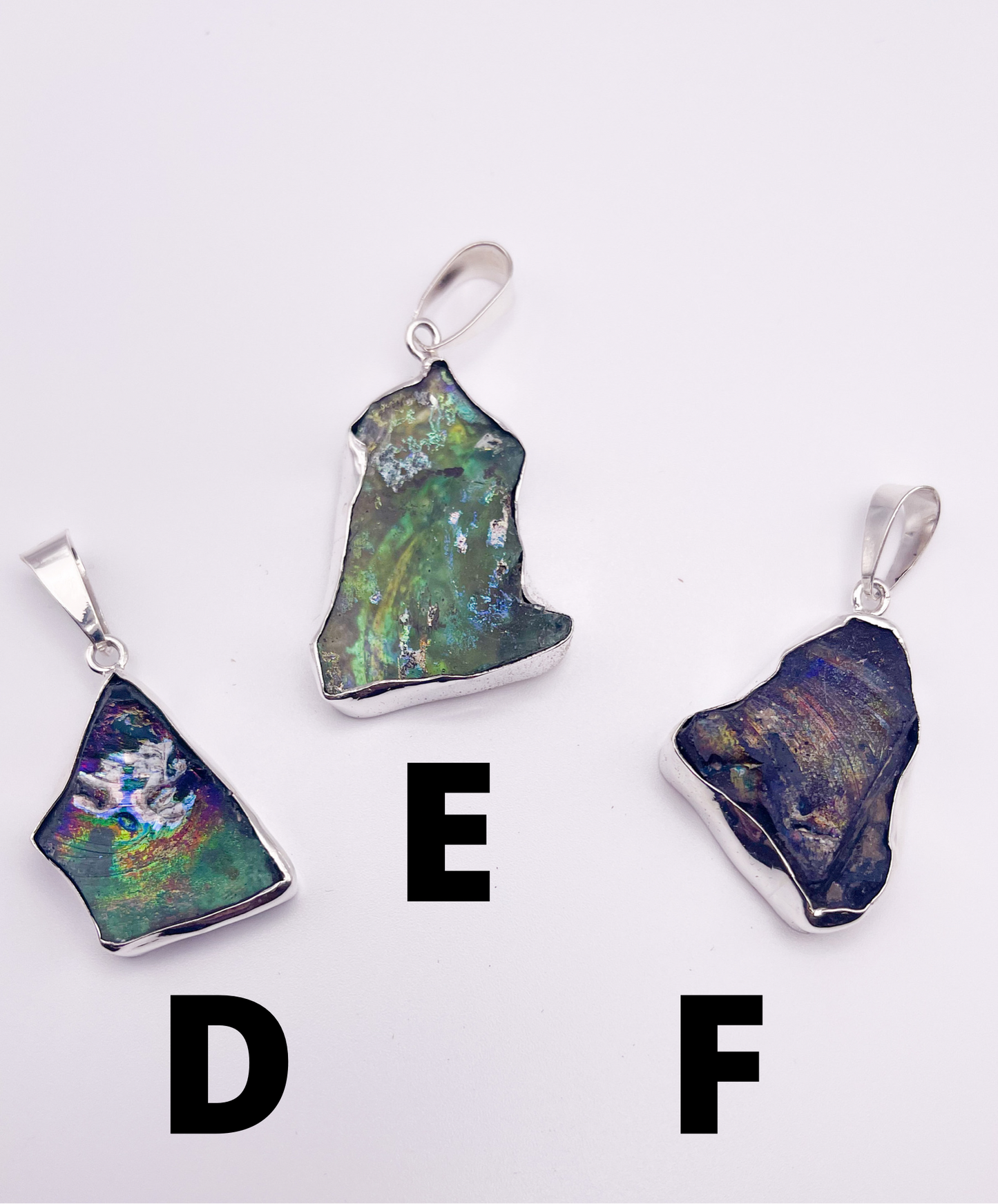 Roman Glass Pendant-Solid Sterling Silver