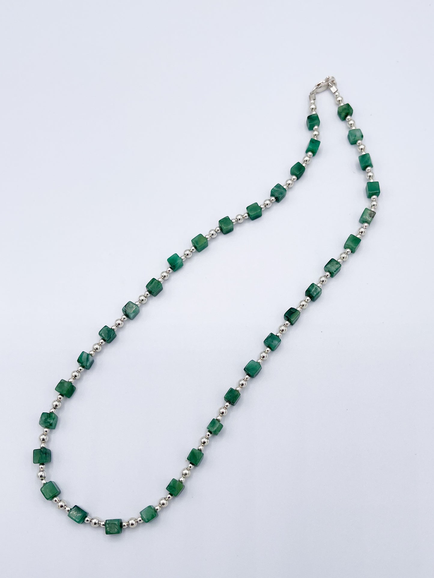 Malachite Necklace-Solid Sterling Silver
