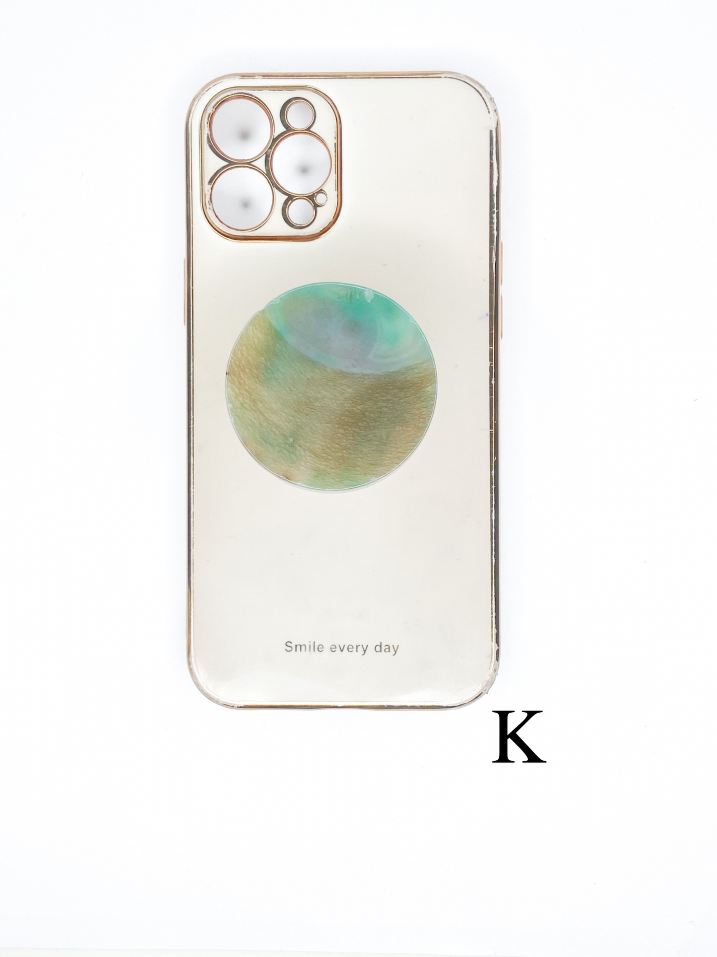 Green Round Agate Phone Stone