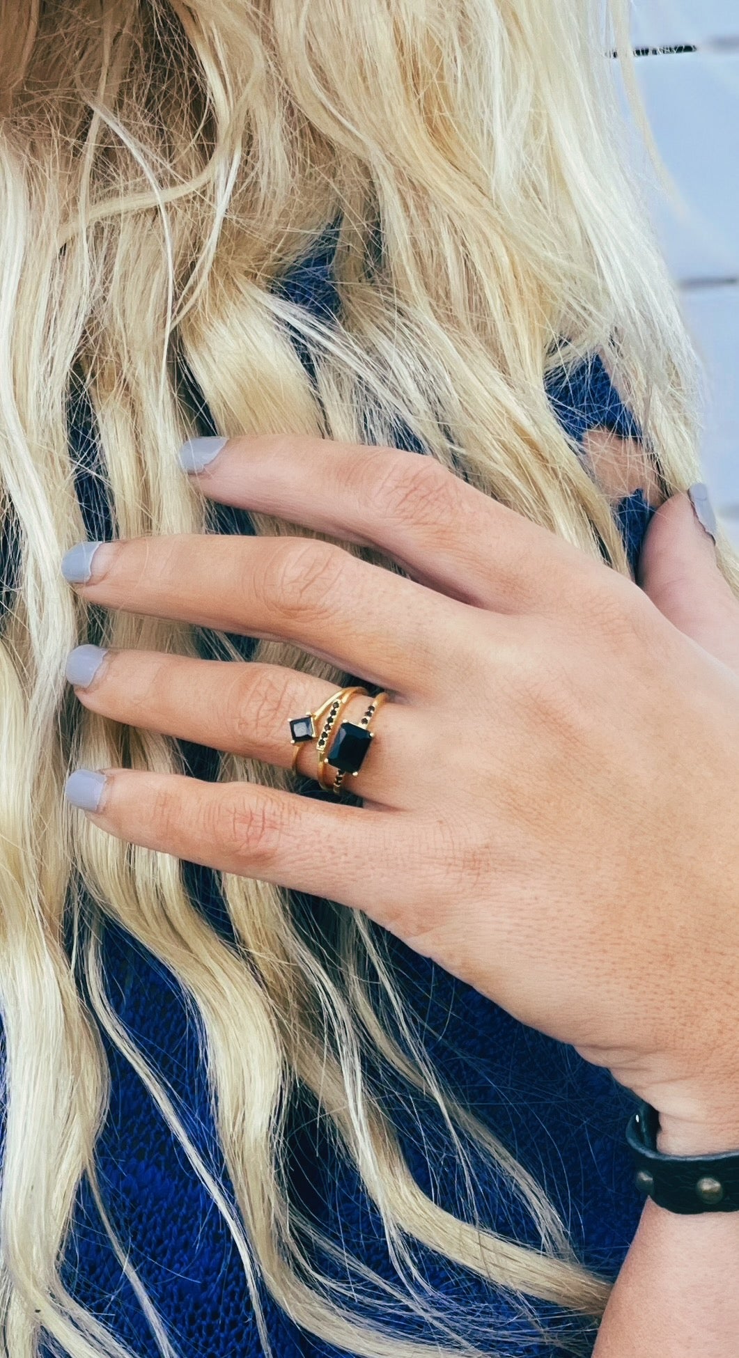 Black Stack Ring-Vermeil