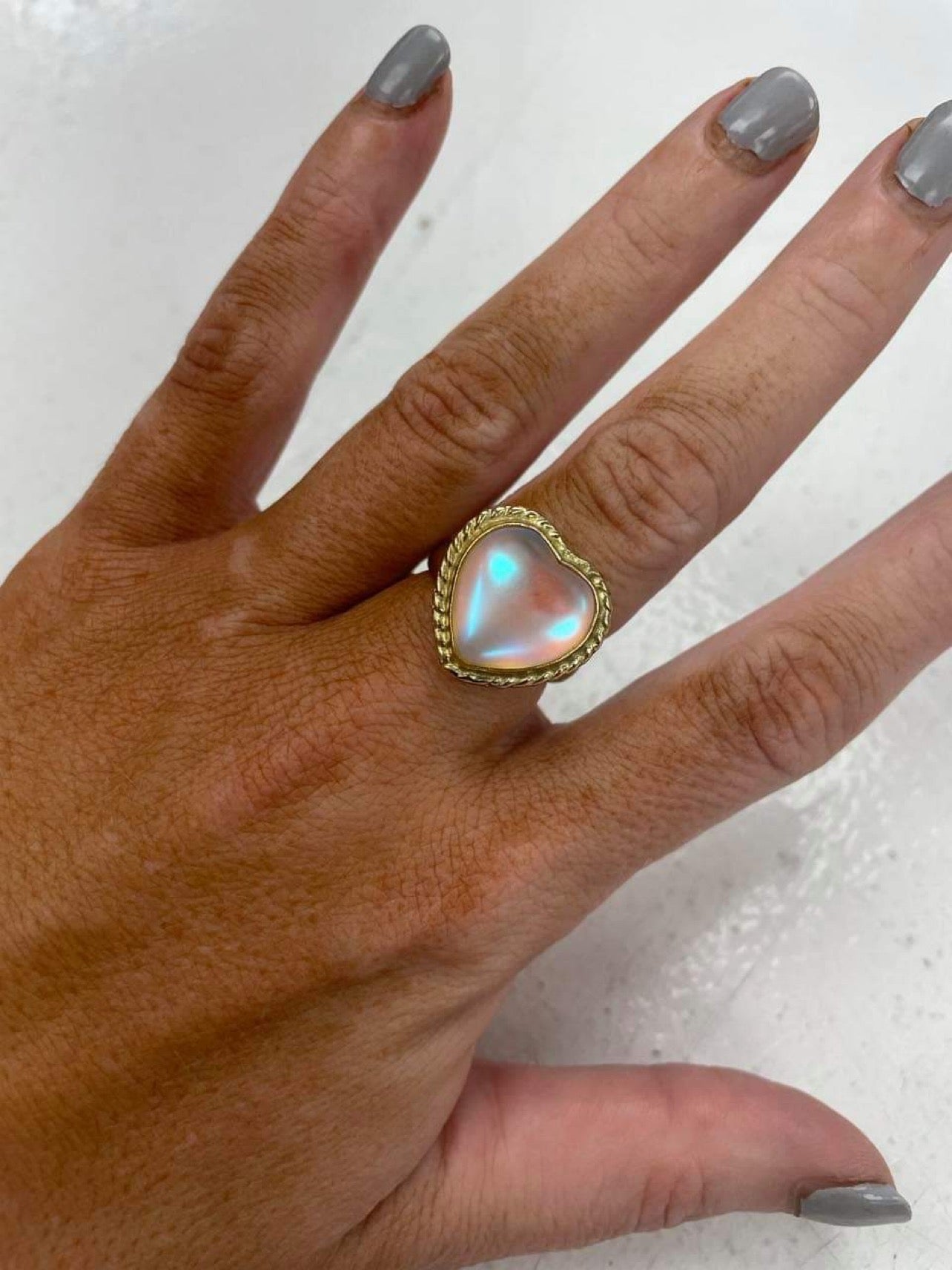 Luminite Heart Ring W Rope Bezel-Alchemia