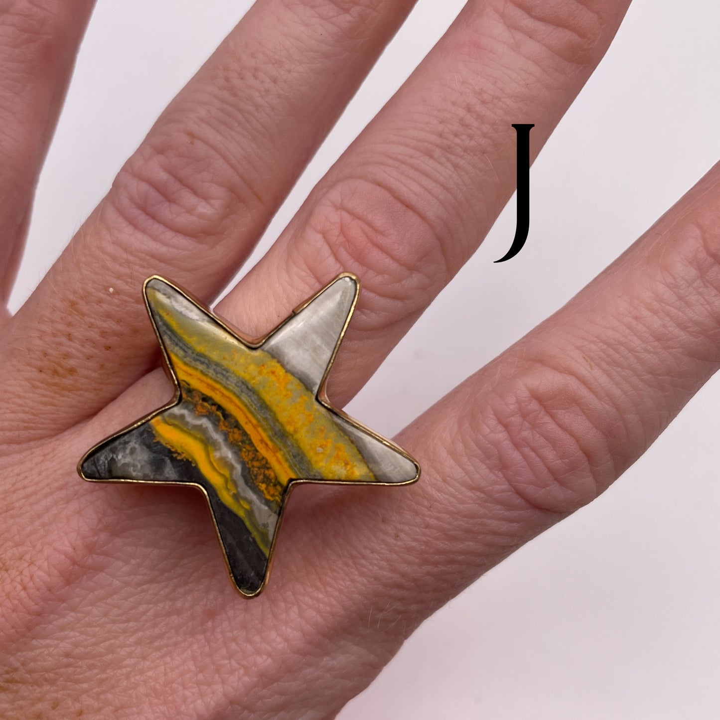 BUMBLE BEE JASPER STARR RING -=ALCHEMIA