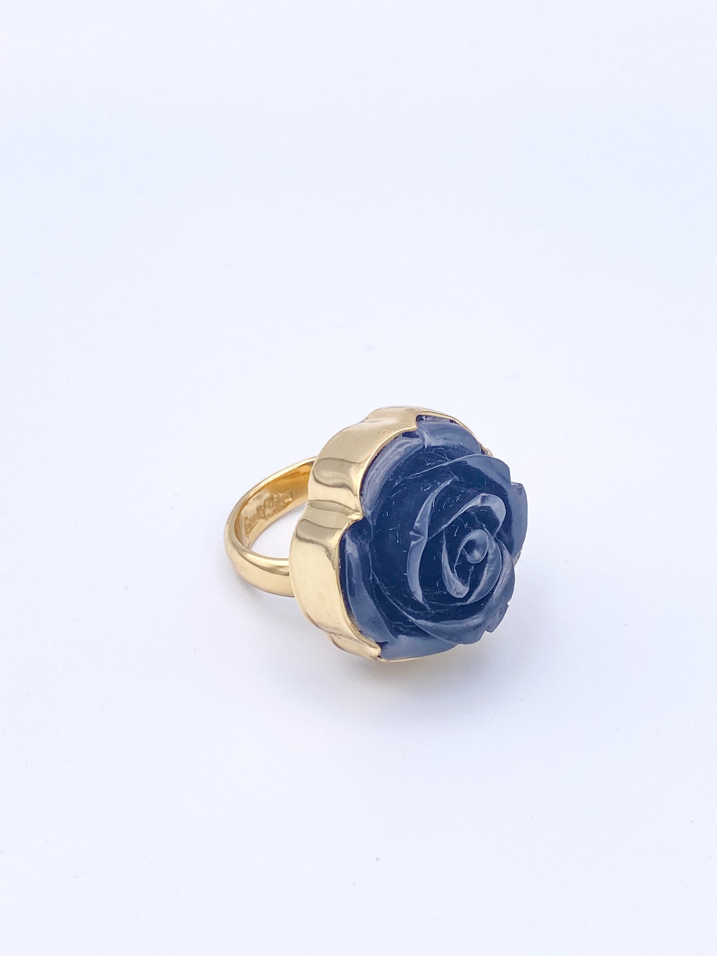 Black Resin Rose Ring - Alchemia