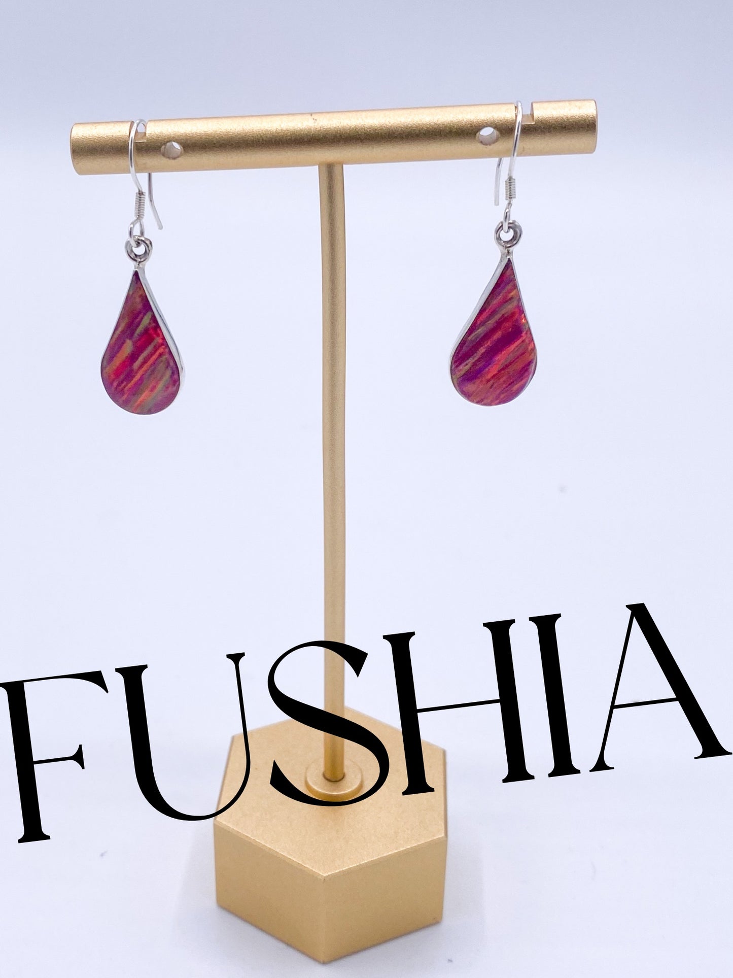 Tear Shape Dangles Opal-Solid Sterling Silver
