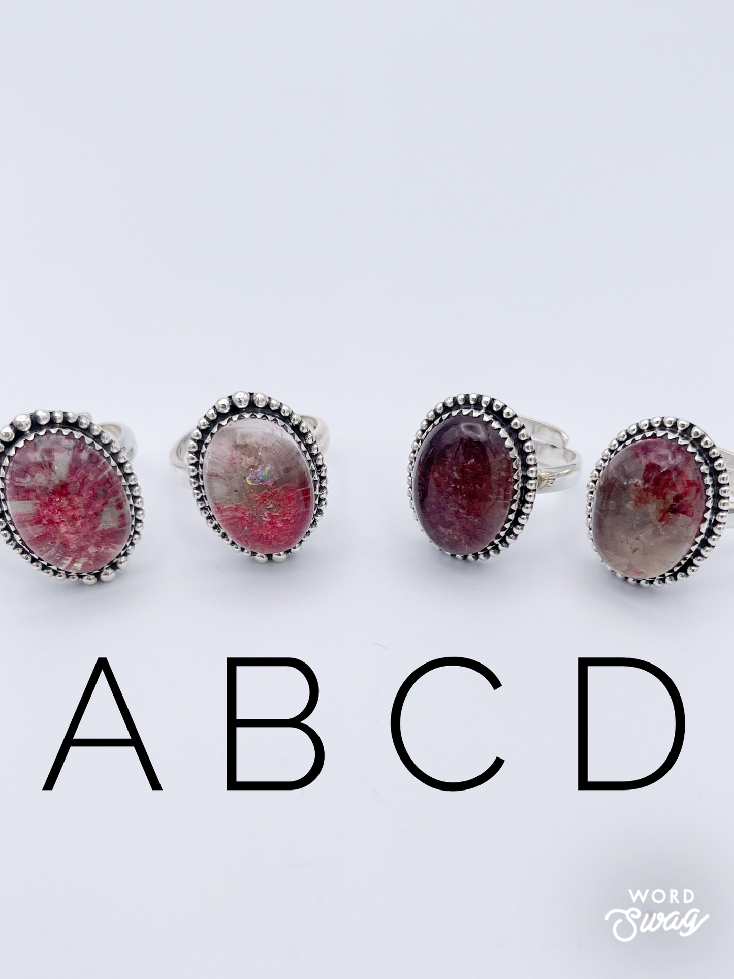 Colorful Garden Quartz Ring -Solid Sterling Silver