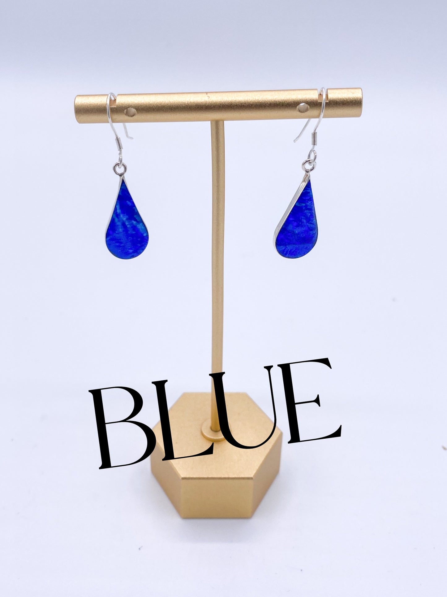 Tear Shape Dangles Opal-Solid Sterling Silver