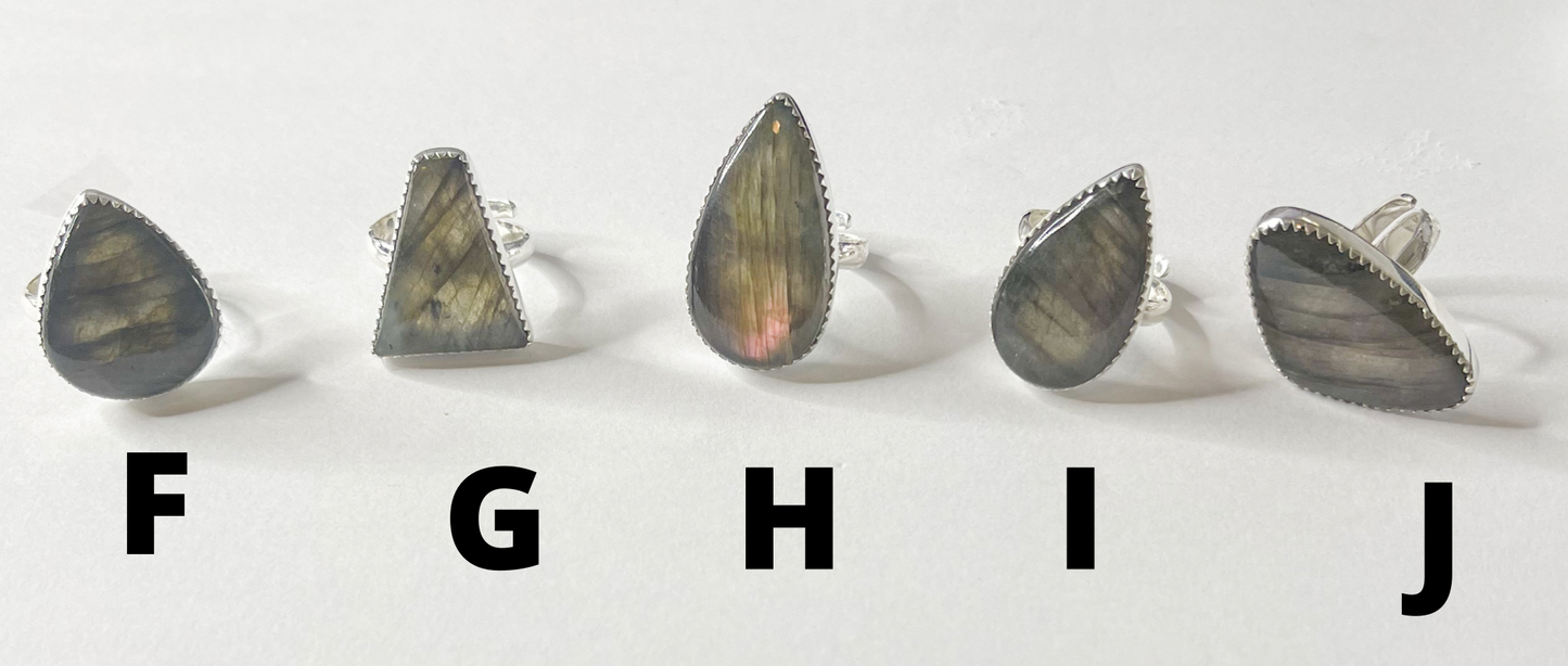 Labradorite Ring Mix-Solid Sterling Silver