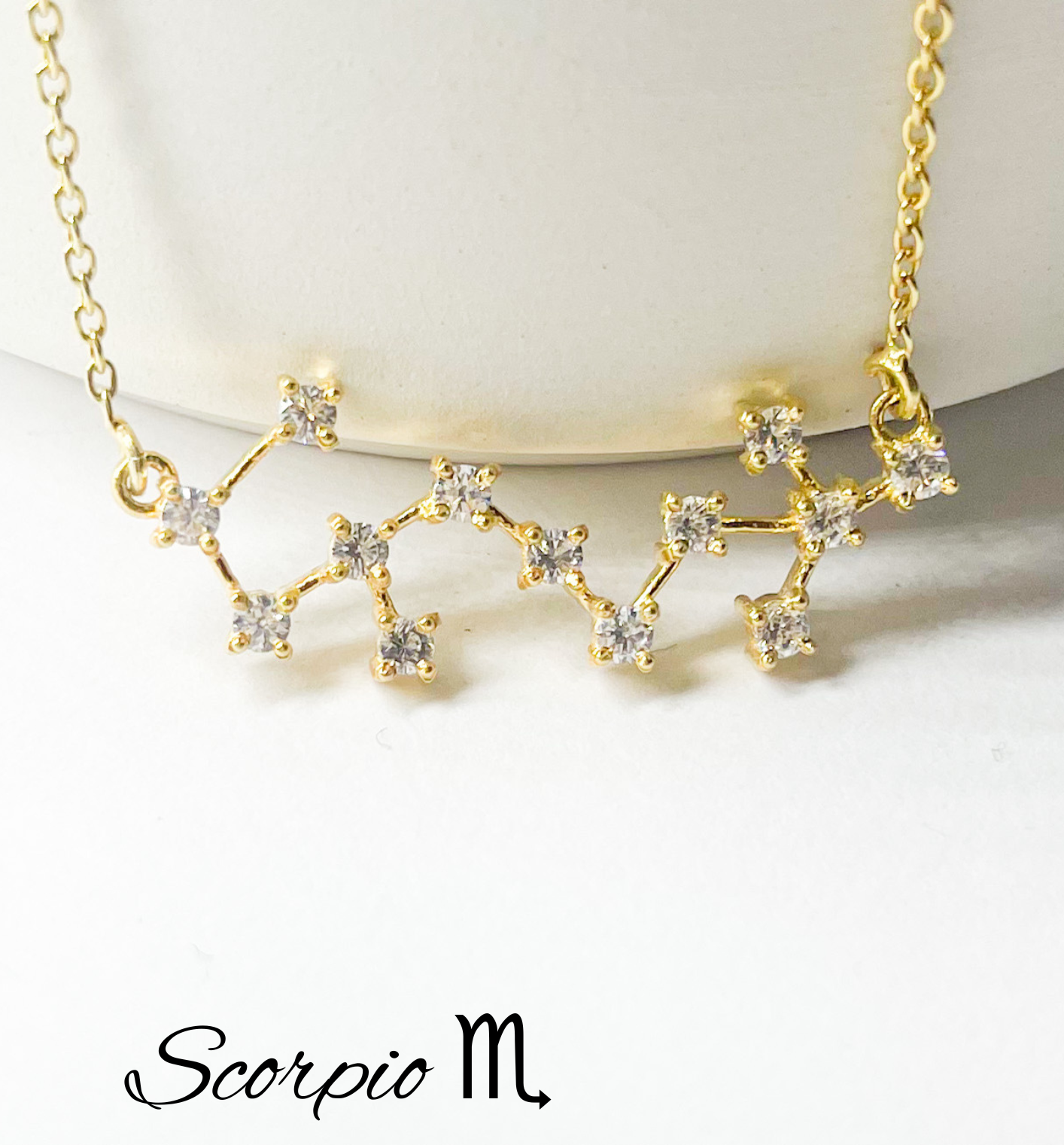 Scorpio Zodiac Necklace-Gold Constellation