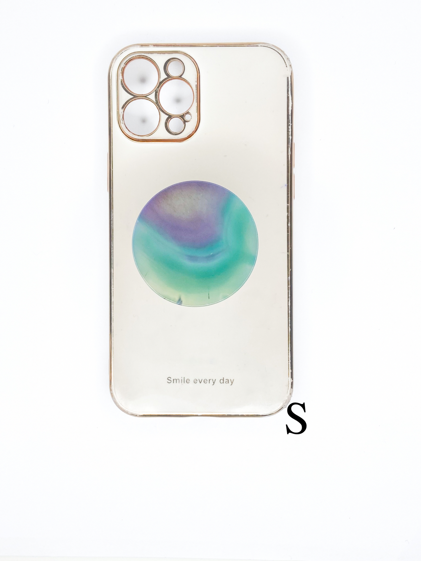 Green Round Agate Phone Stone