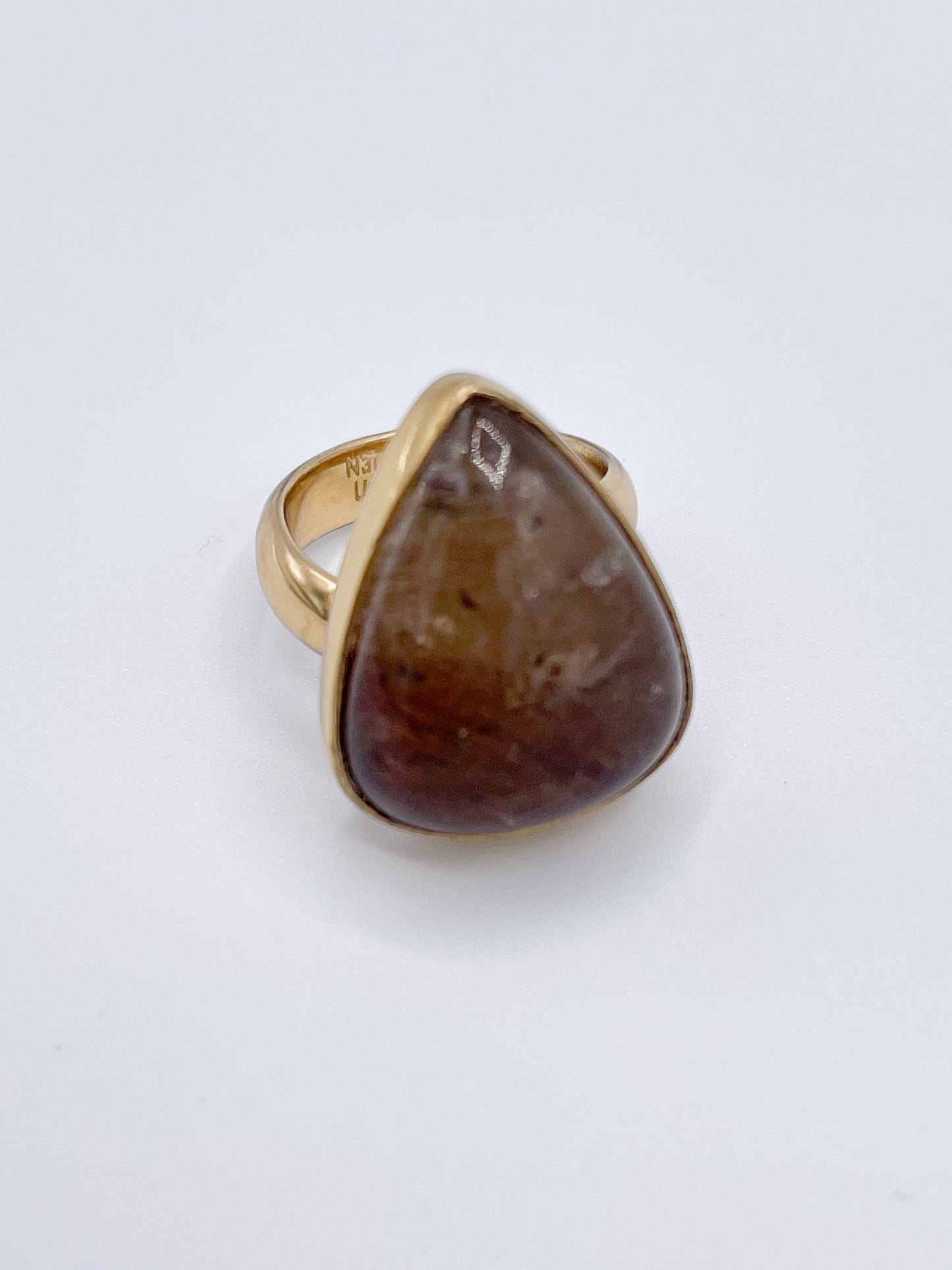 Rutilated Quartz Tear Drop Adjustable Ring-Alchemia