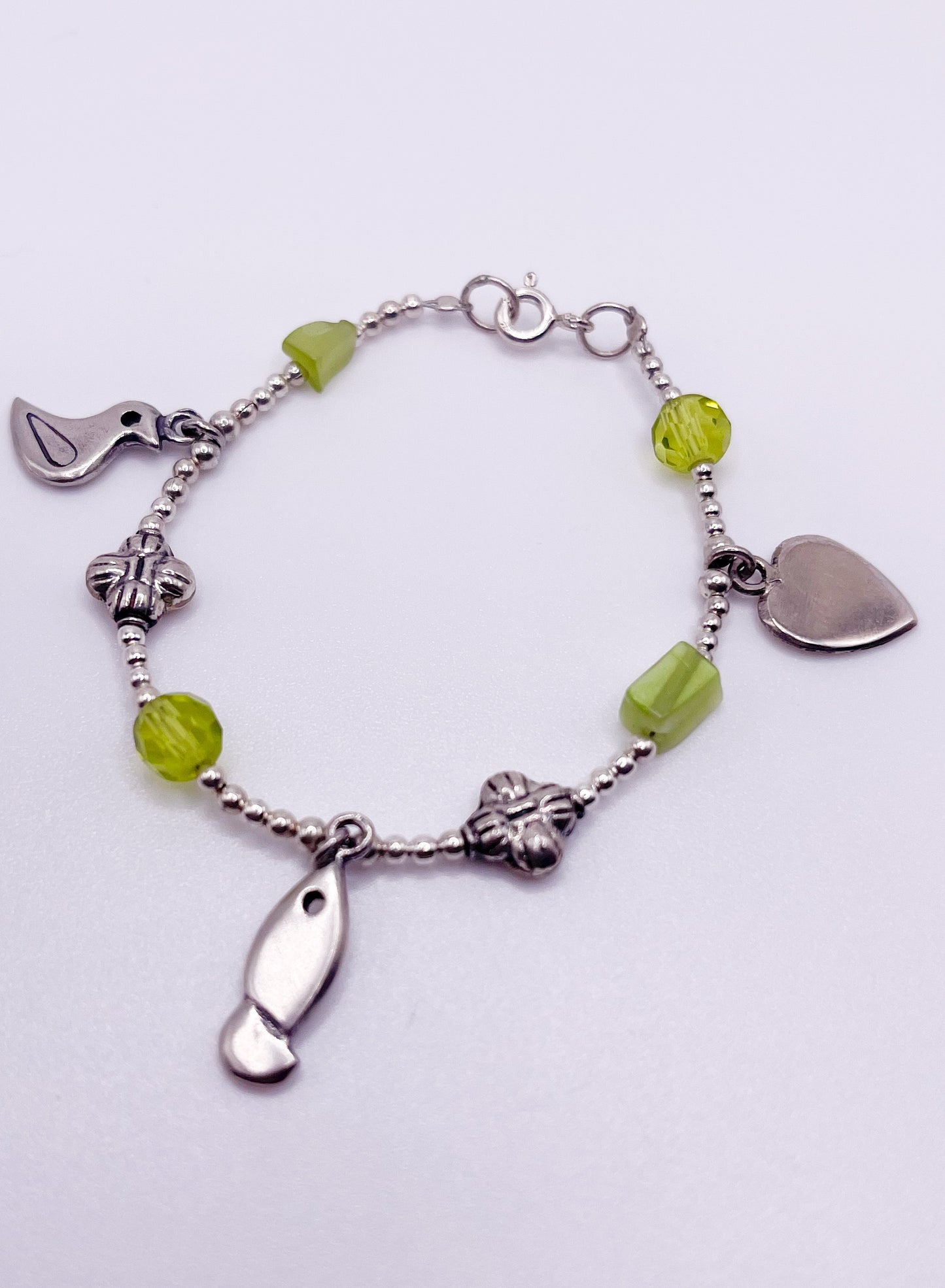 Kids Peridot Bracelet-Solid sterling Silver