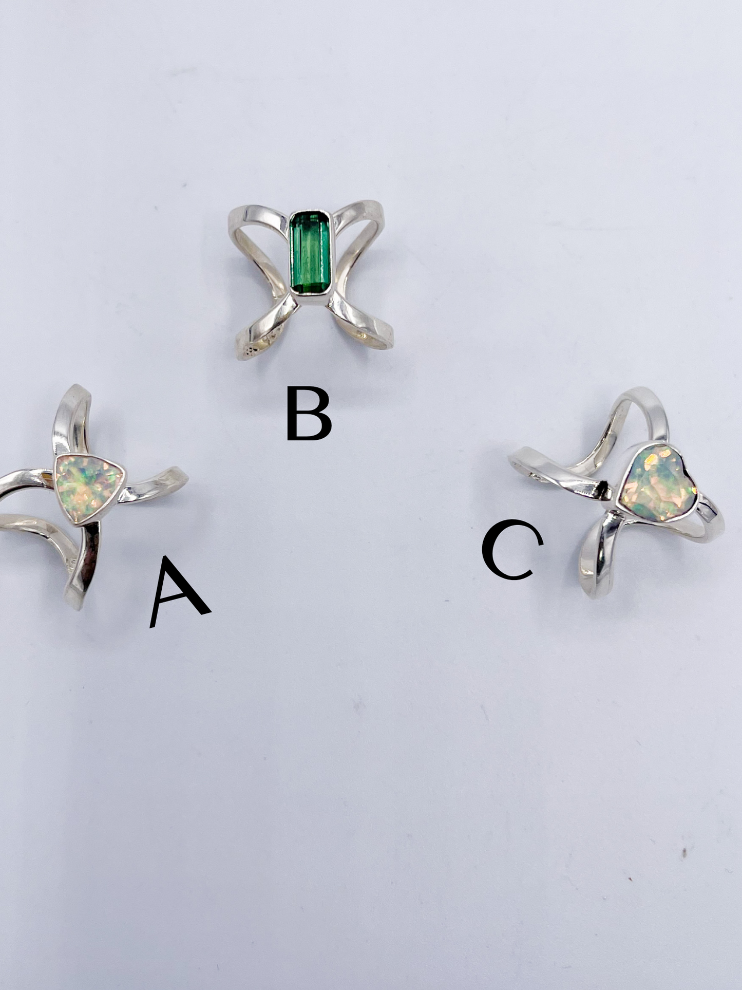 Mixed Stone Infinity Rings-Solid Sterling silver