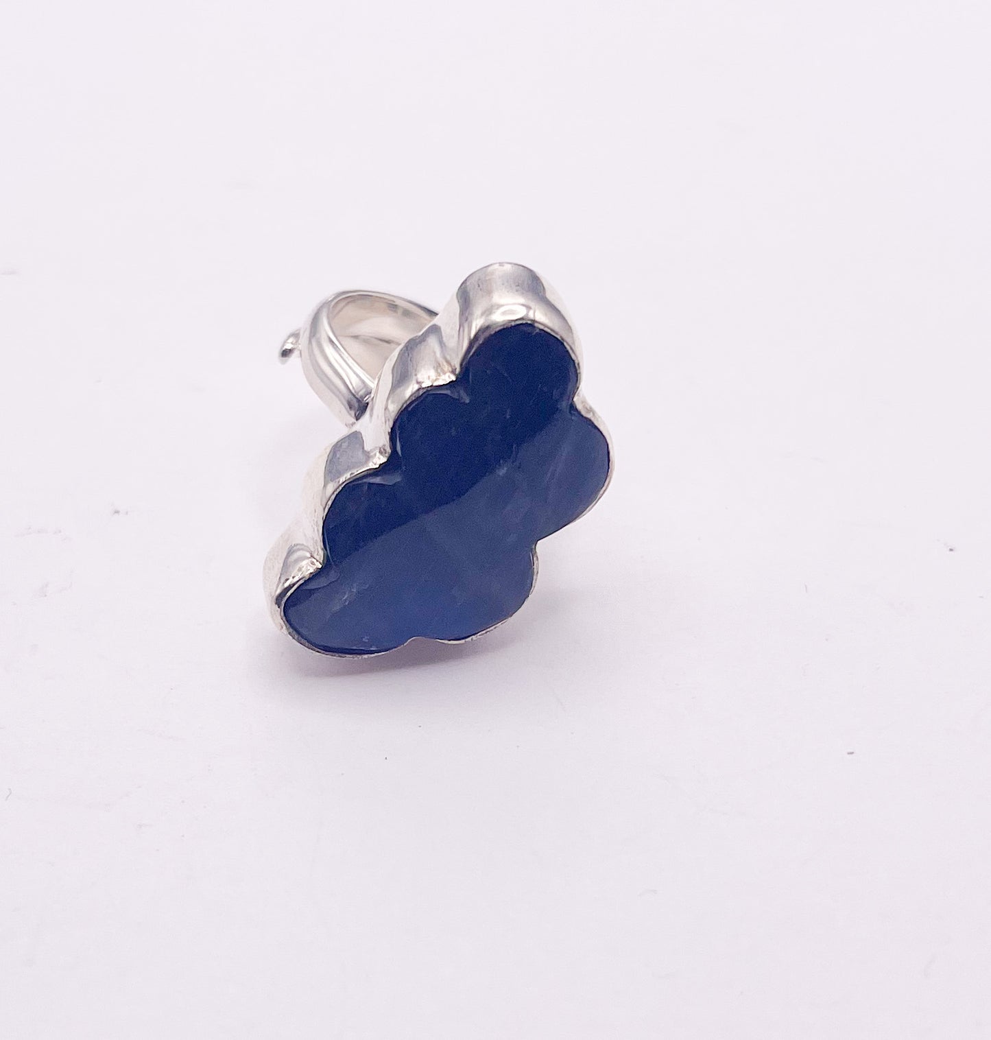 Labradorite Cloud Adjustable Ring- Solid Sterling Silver