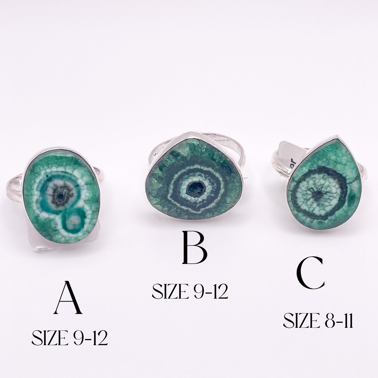 Green Solar Agate -Solid Sterling Silver