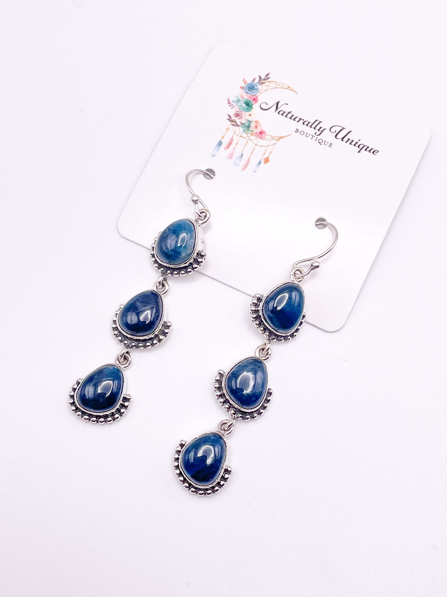 Neon Apatite Dangles Earrings-Solid Sterling Silver