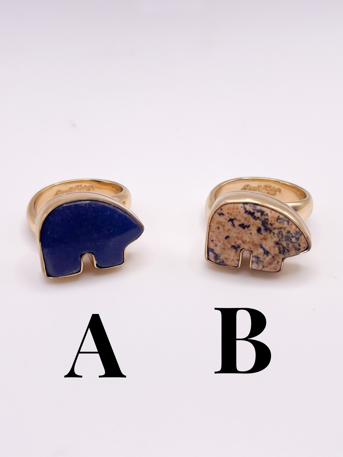 Mini Mix Stone Bear Adjustable Rings-Alchemia