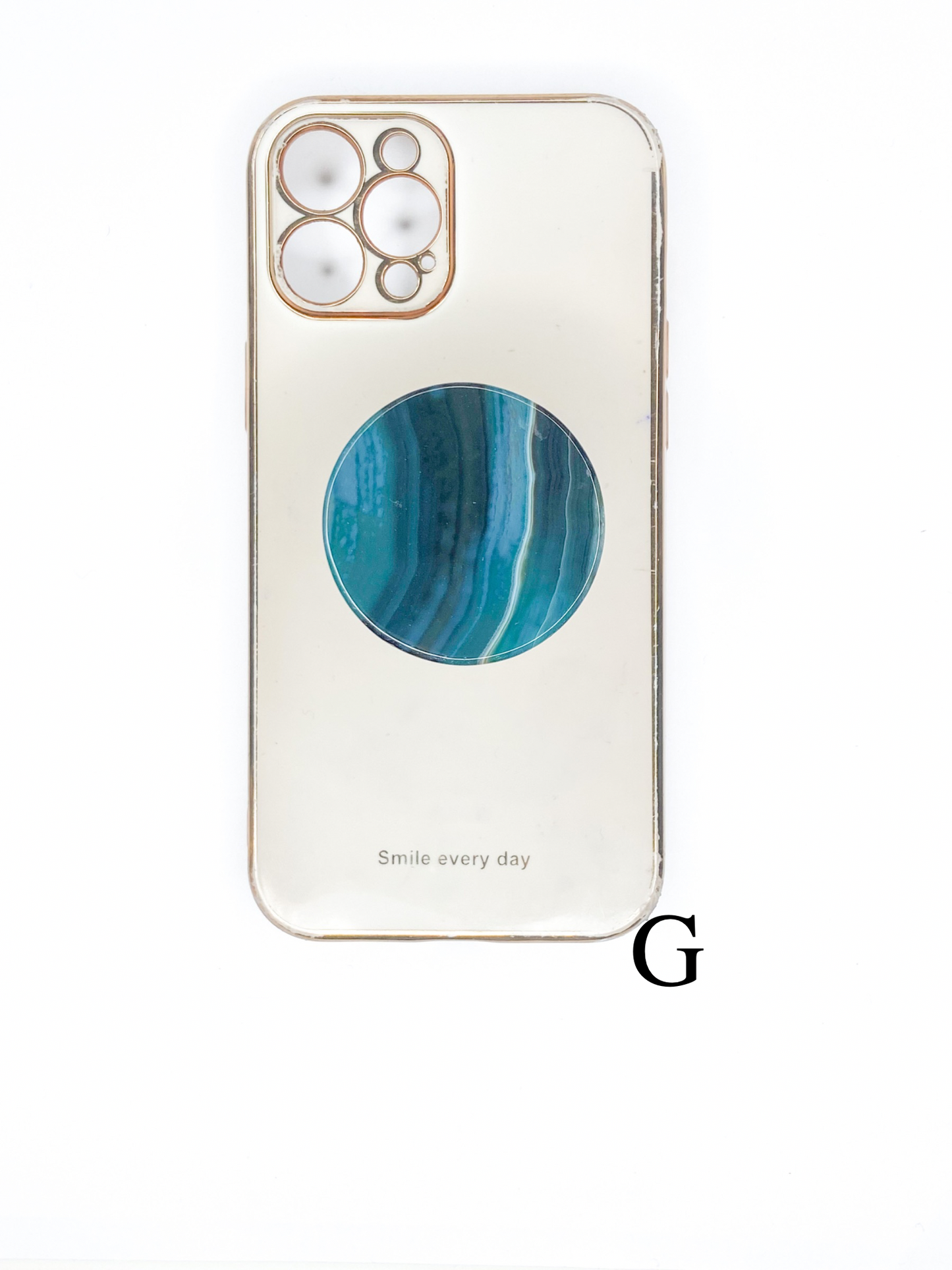Green Round Agate Phone Stone