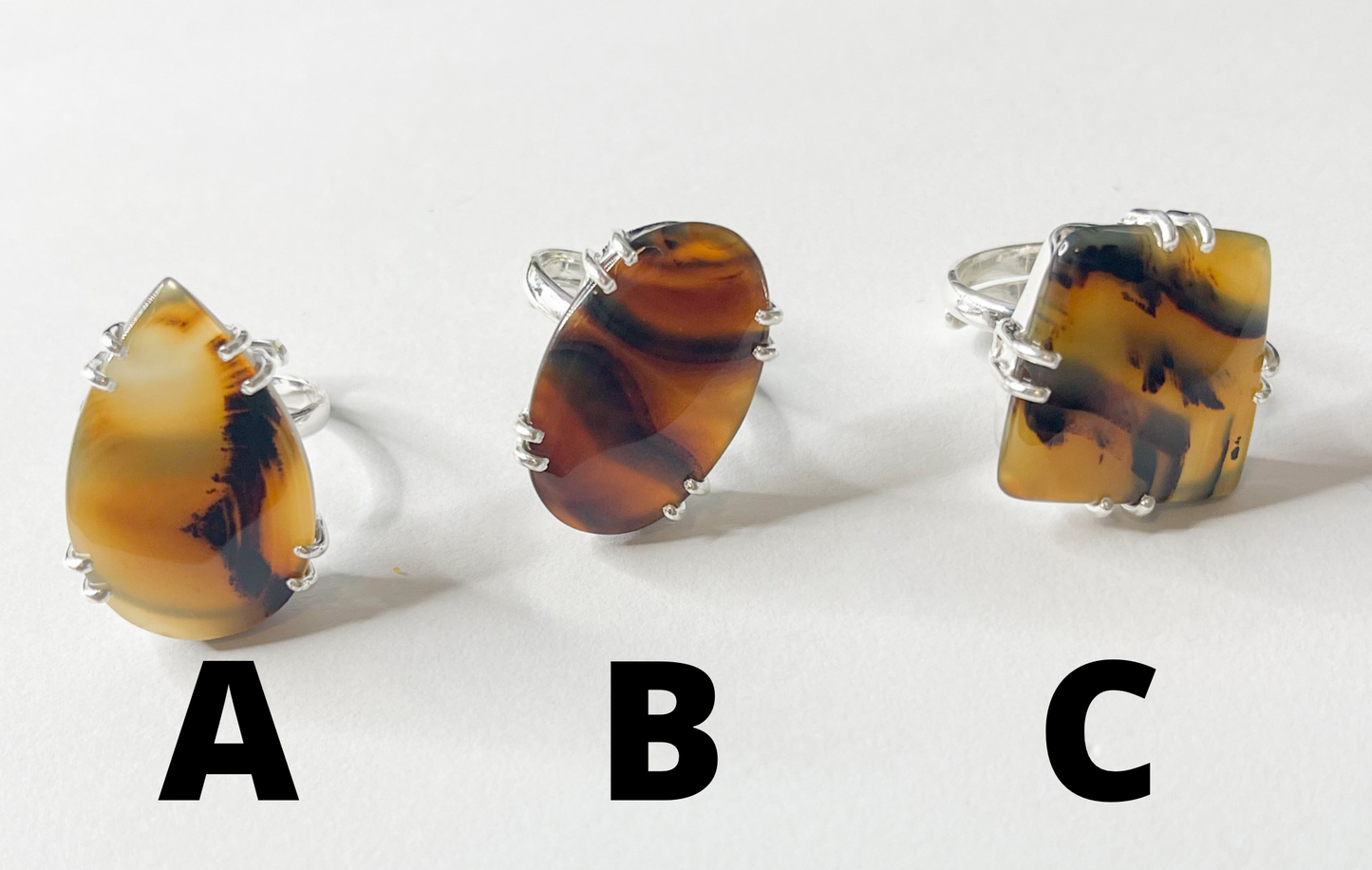 Montana agate Ring-Solid Sterling Silver