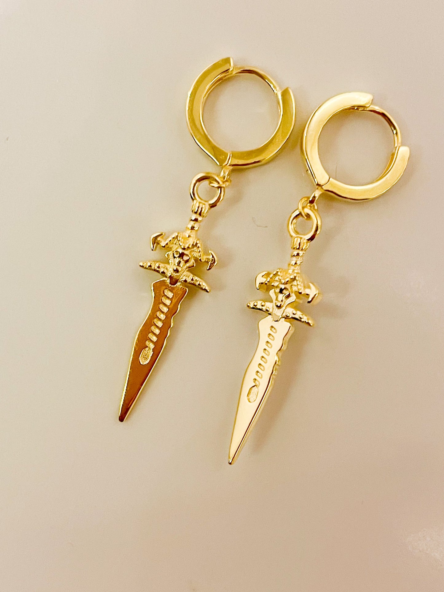 Dagger Huggies-Solid Sterling silver