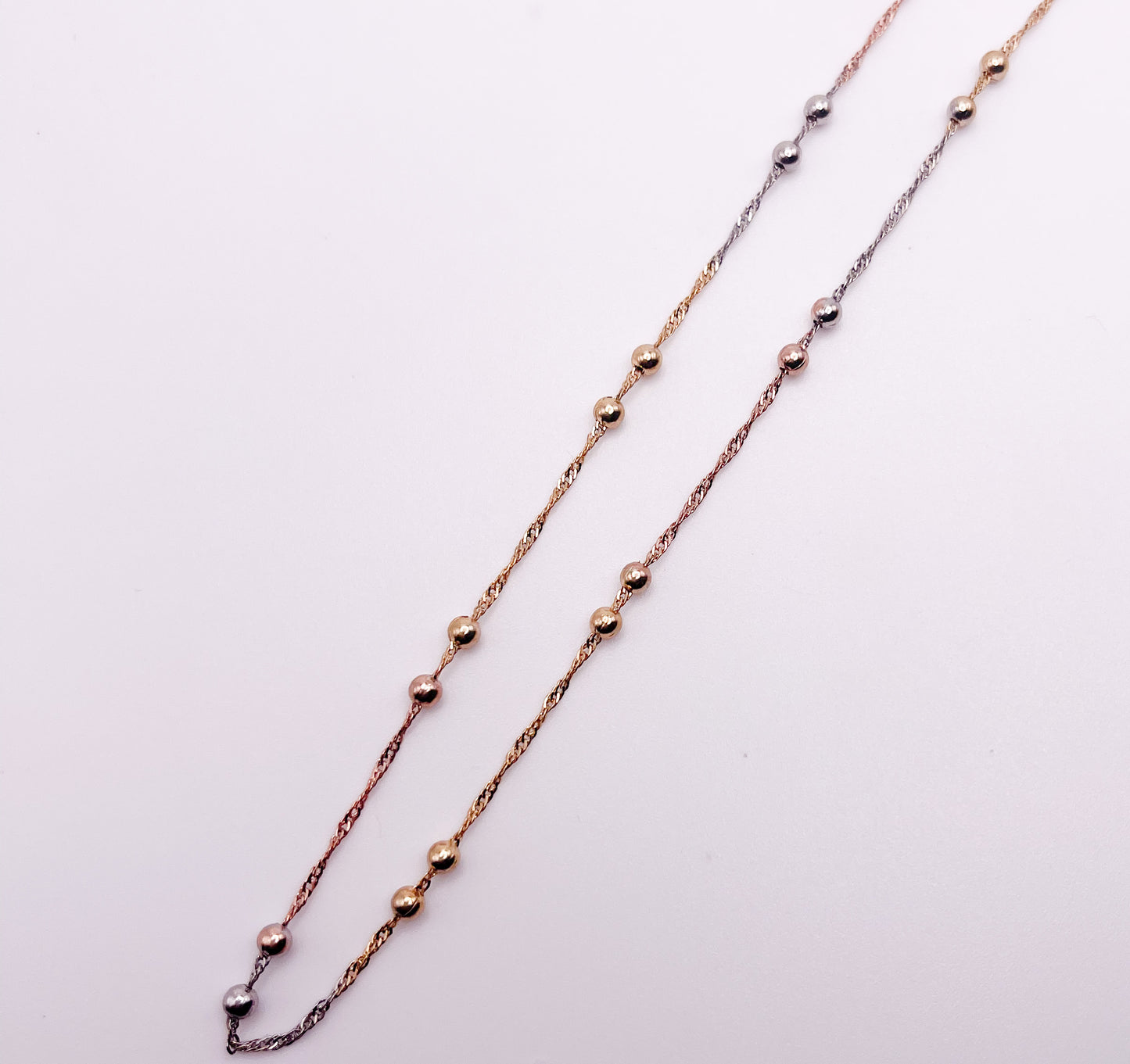 Dainty Multi Metal Bubble Chain-18k