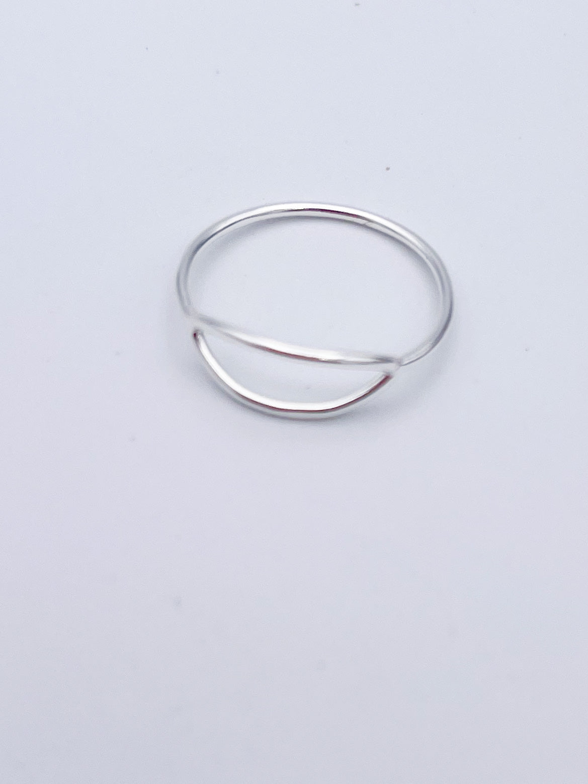 Dainty Half Circle Sized Ring-Solid Sterling Silver
