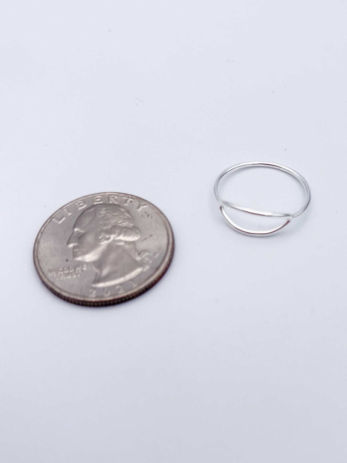 Dainty Half Circle Sized Ring-Solid Sterling Silver