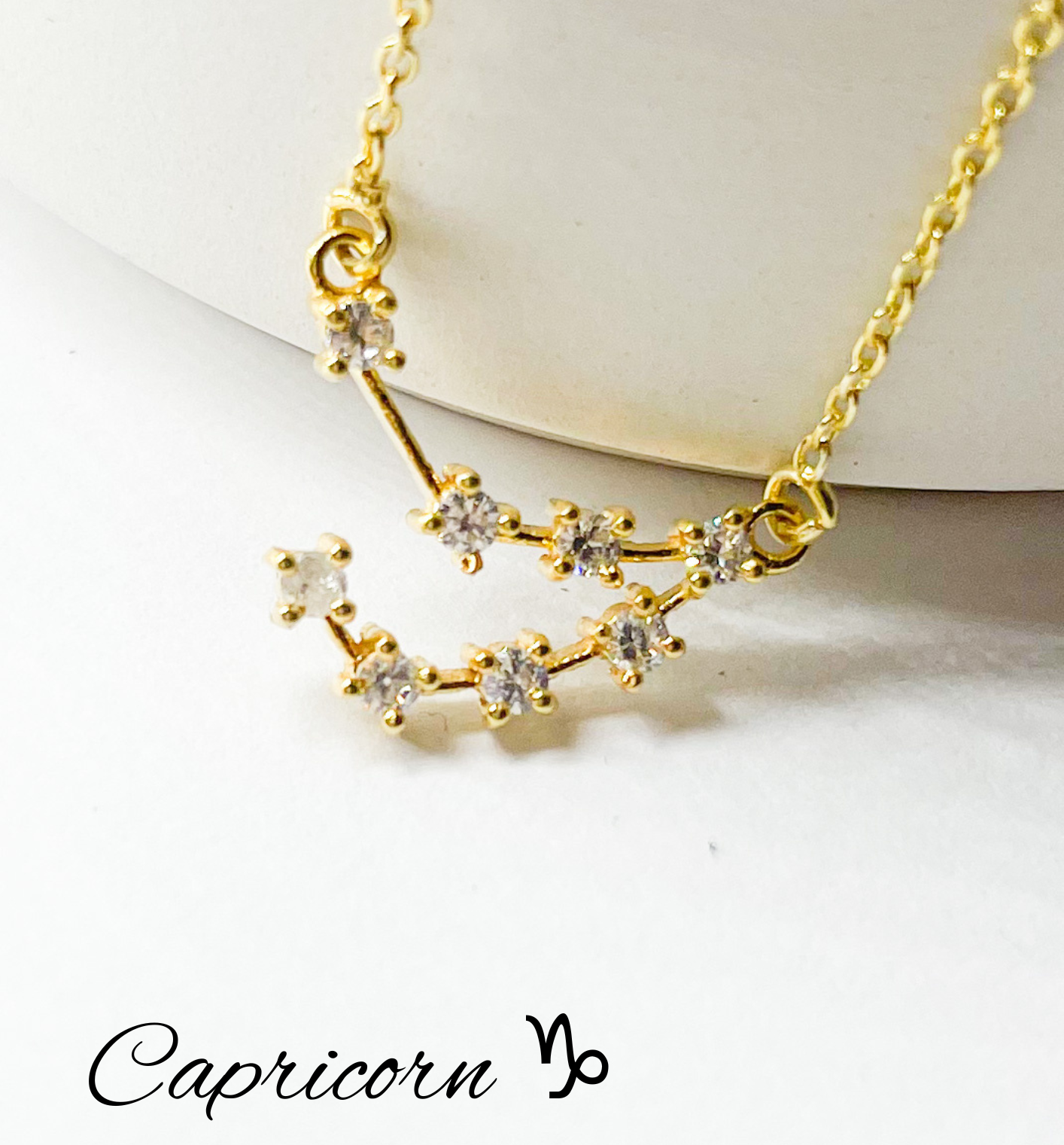 Capricorn Zodiac Necklace-Gold Constellation