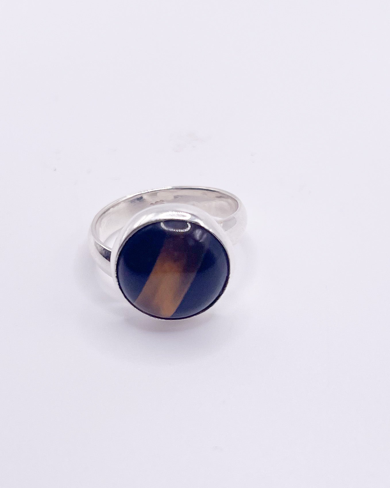 Tiger Eye Polka Dot Ring-Solid Sterling Silver