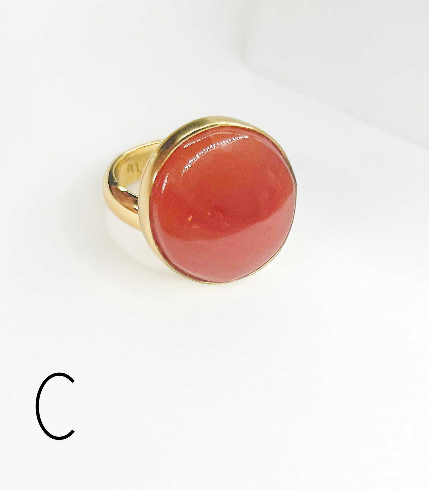 Carnelian Polka Dot Faceted Ring Mix -Alchemia