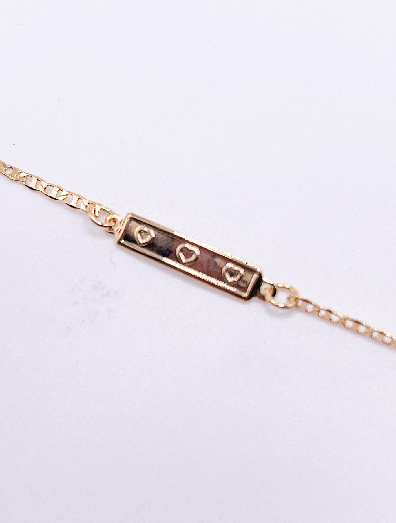 Dainty triple Heart Bar Bracelet-18k Gold Filled