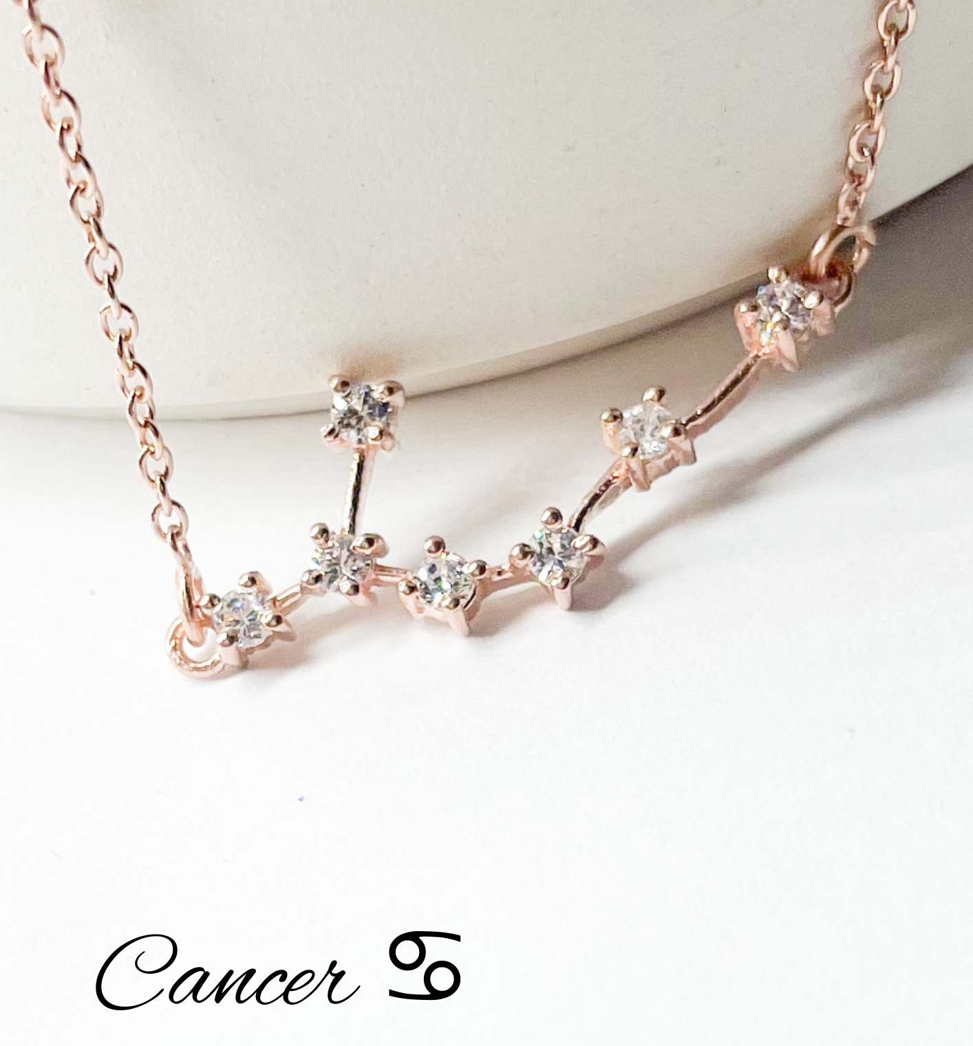 Cancer Zodiac Necklace-Rose Gold Constellation
