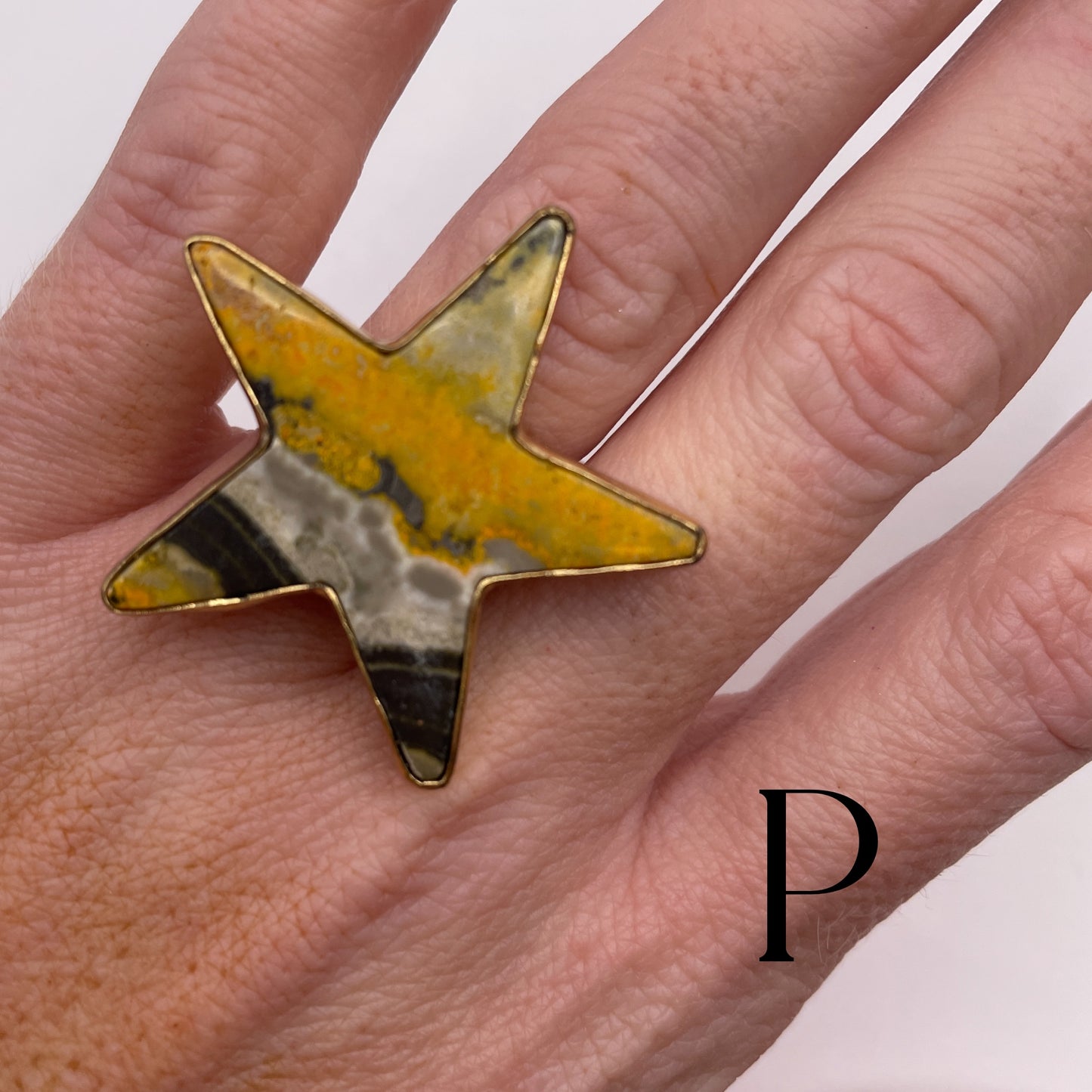 BUMBLE BEE JASPER STARR RING -=ALCHEMIA
