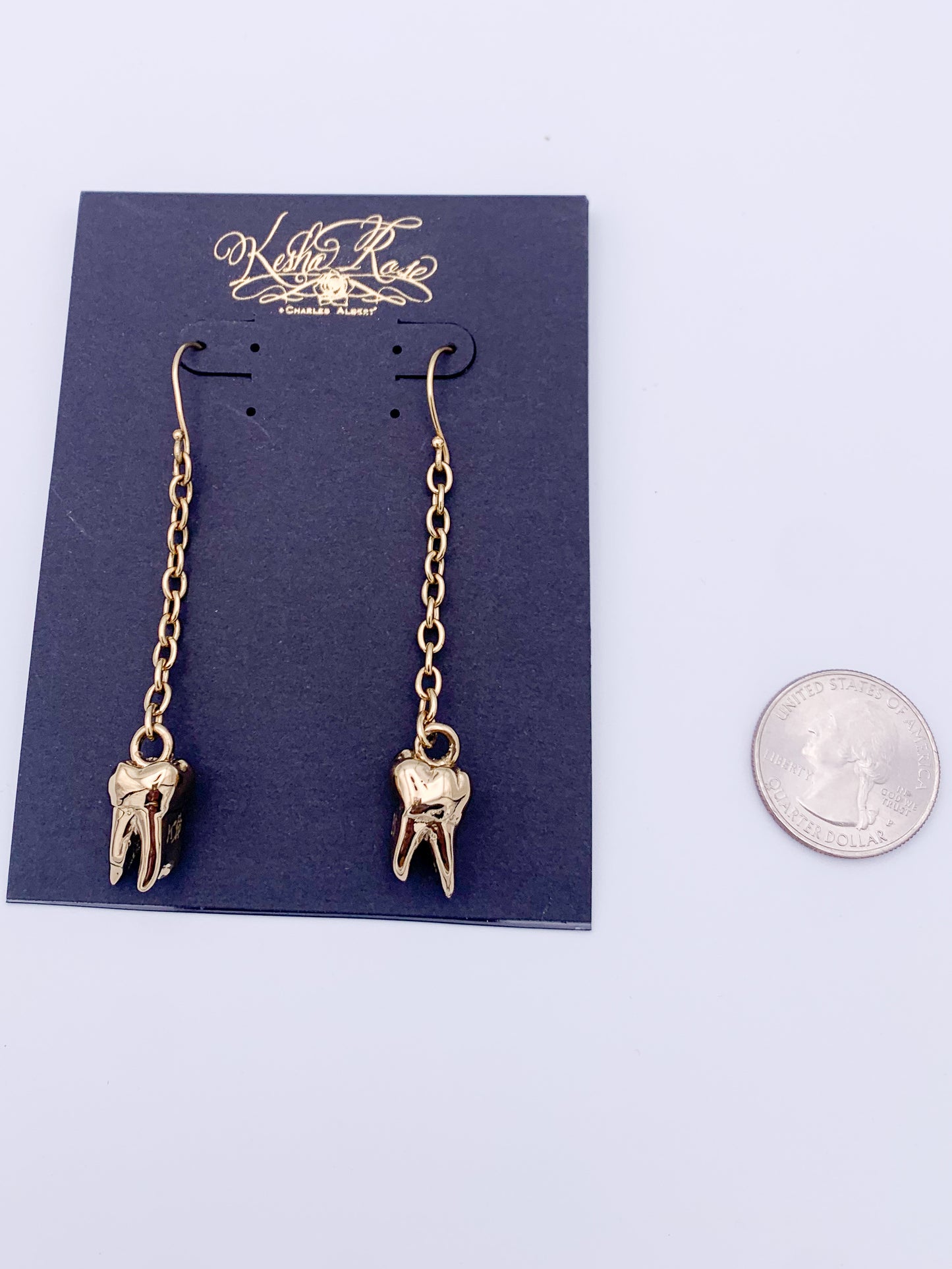 Kesha Stamped Tooth Dangles-Alchemia