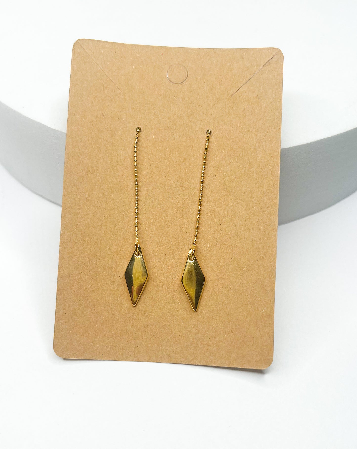 Diamond Shape Cut Threaders-18k Gold Filled
