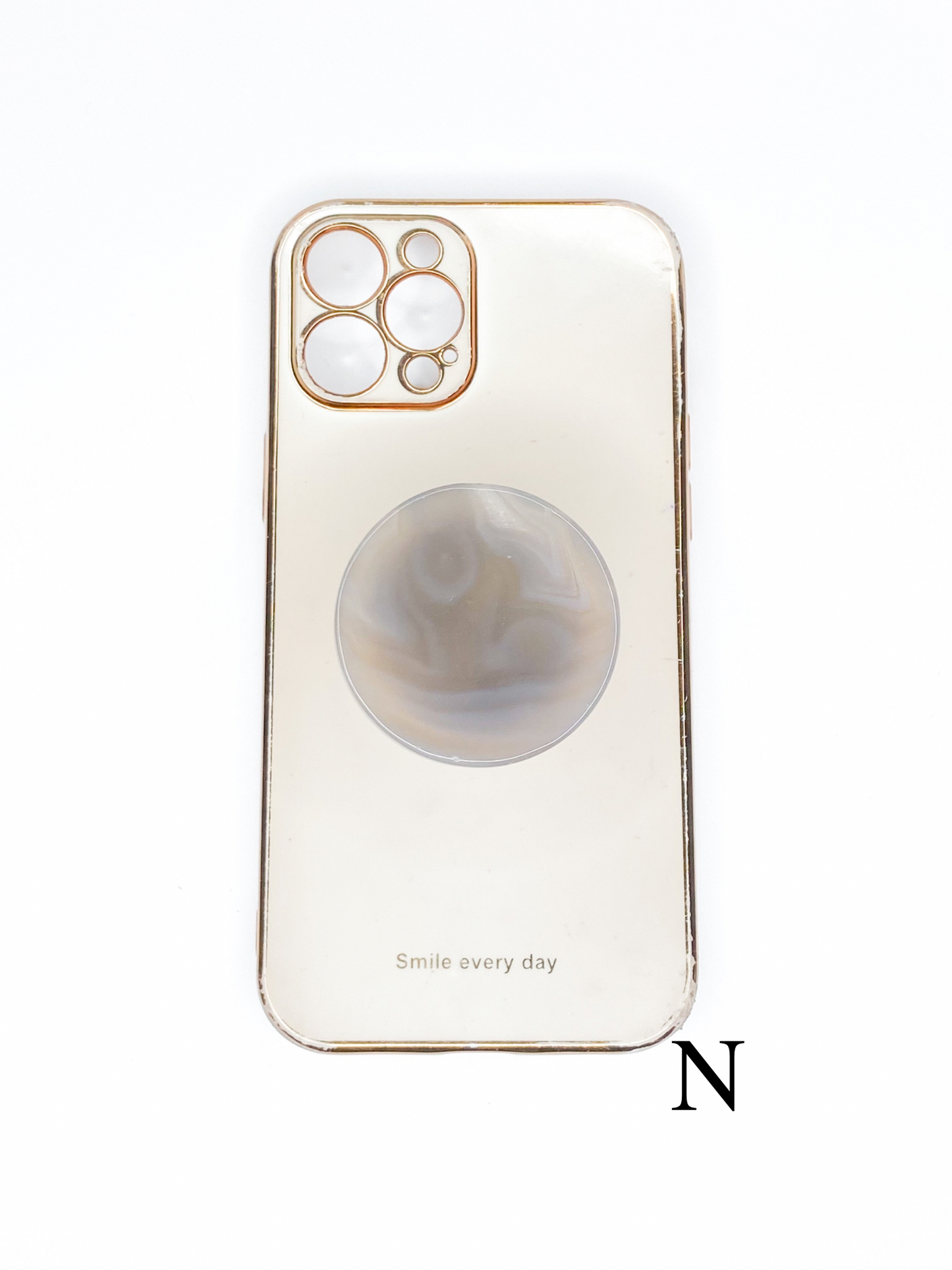 Grey Round Phone Stone