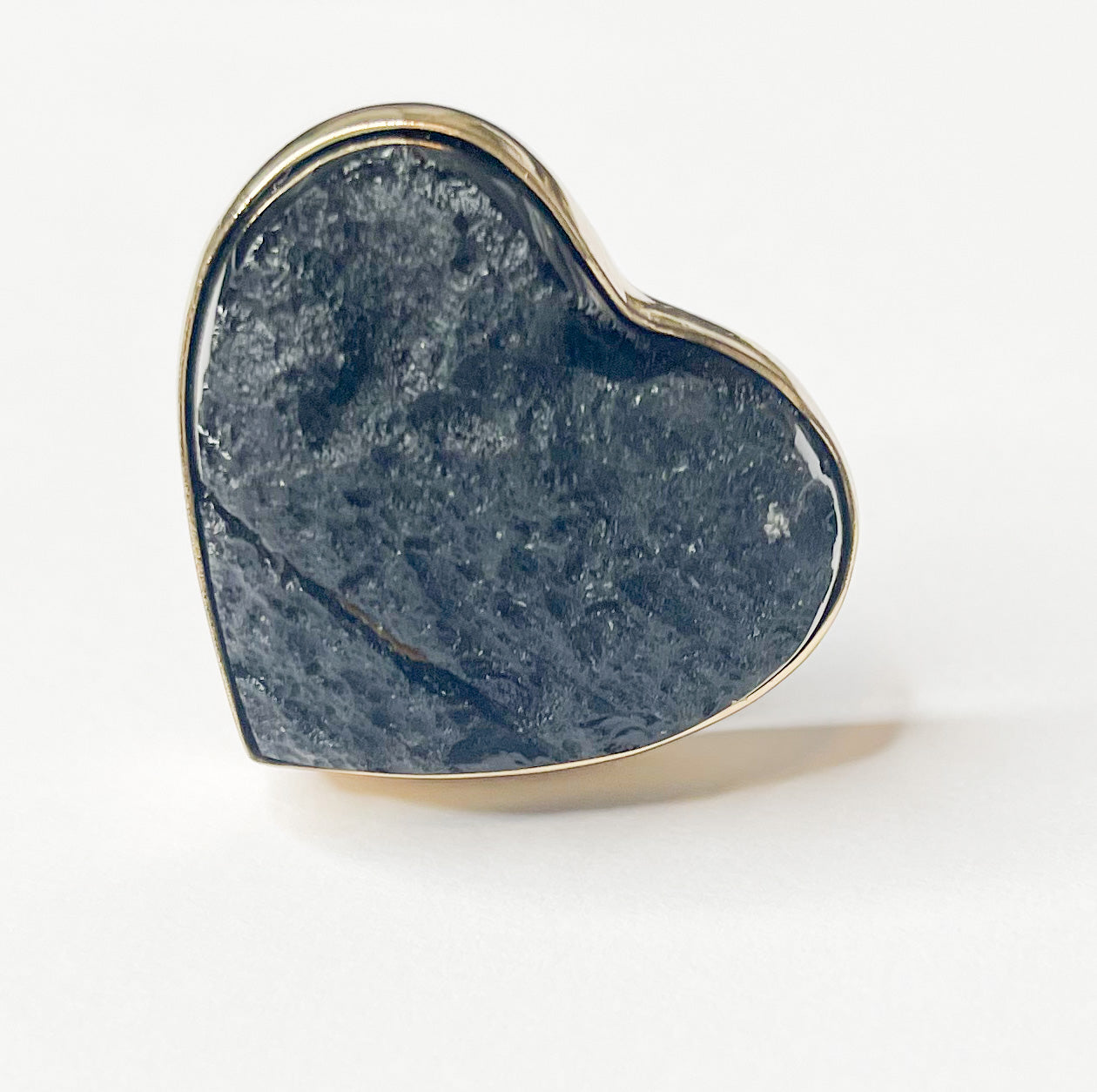 Tektite Statement Heart Adjustable Ring - Alchemia