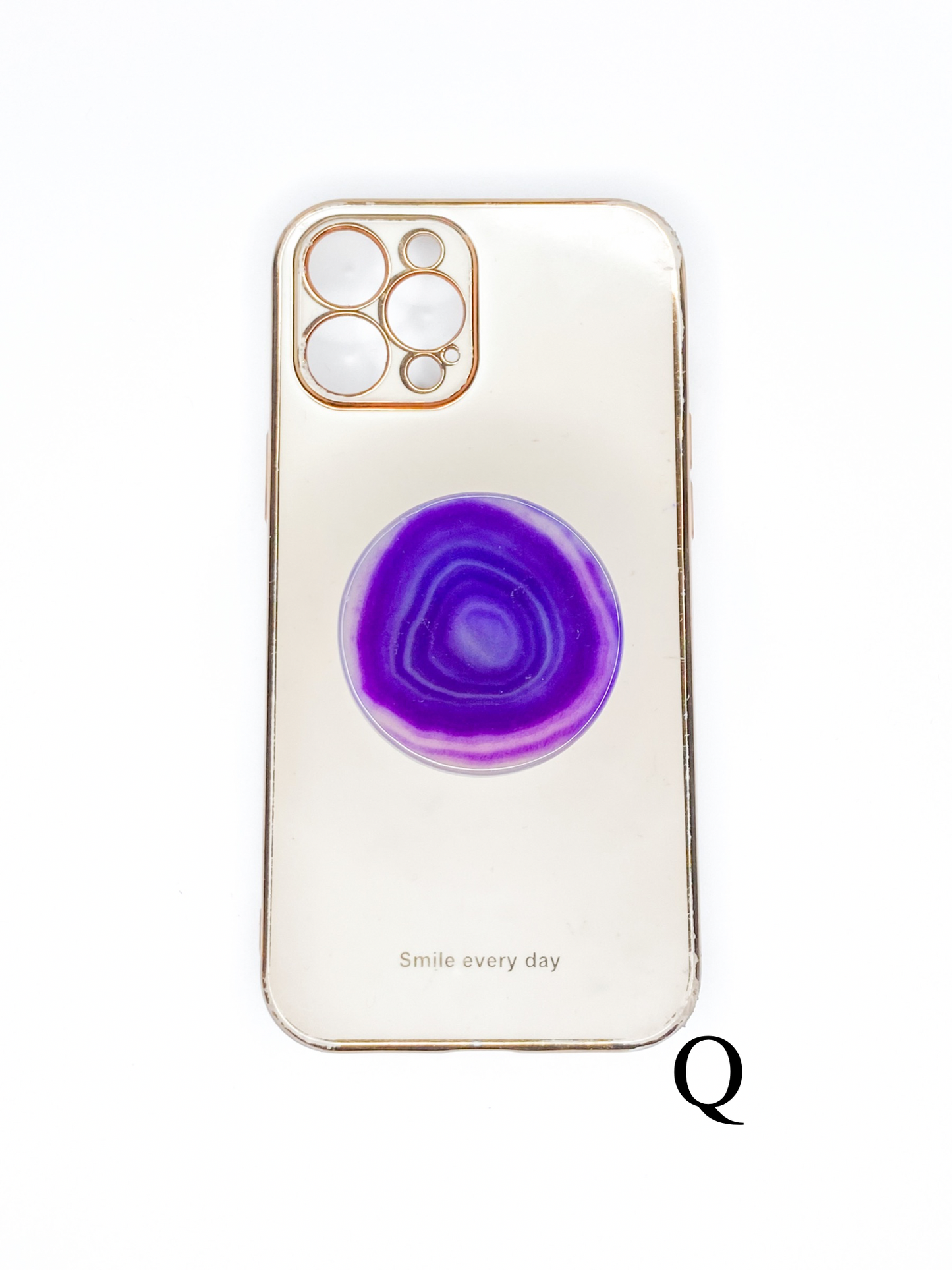 Purple Round Phone Stone