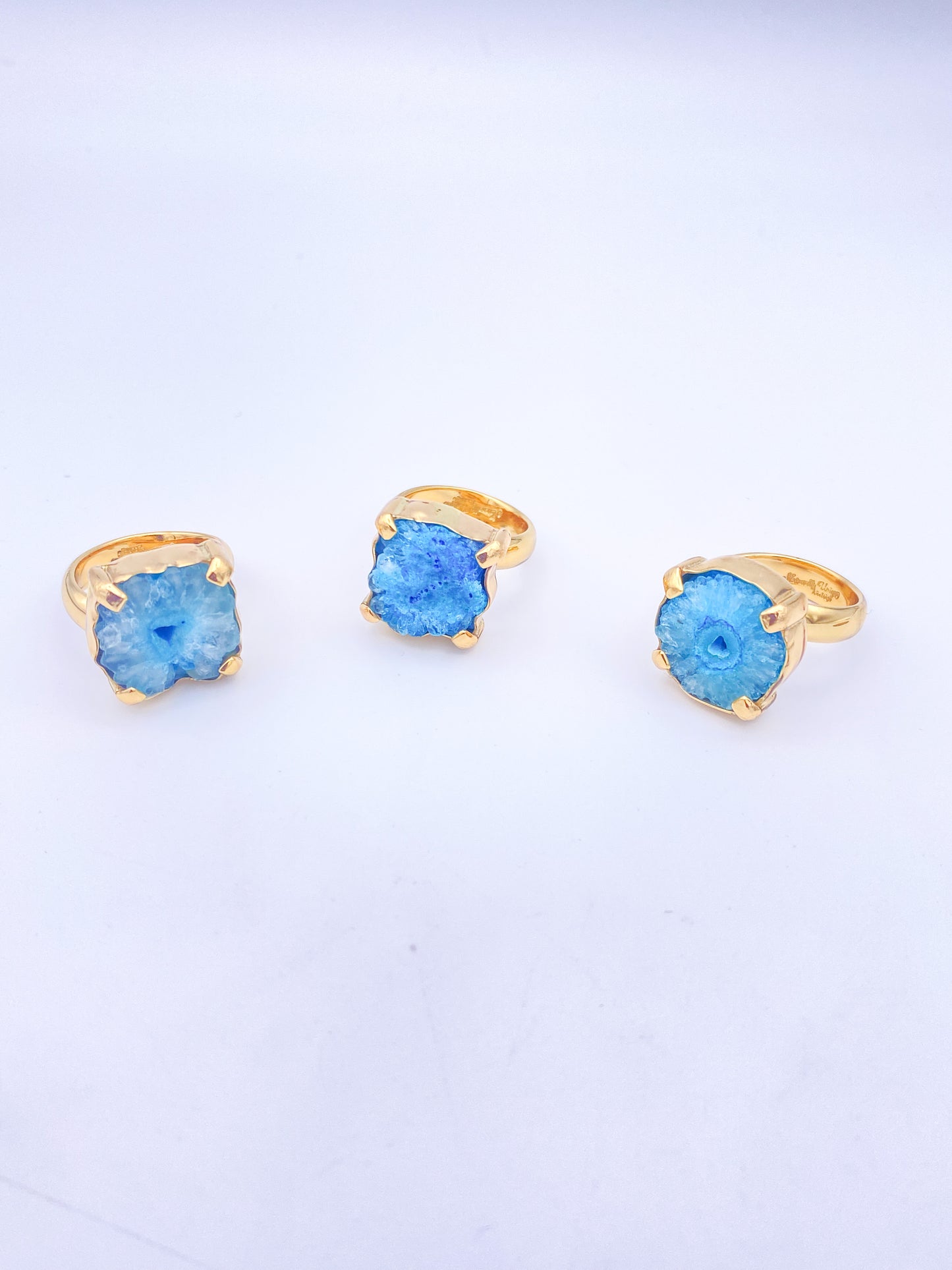 Blue Geode Druzy Adjustable ring-Alchemia