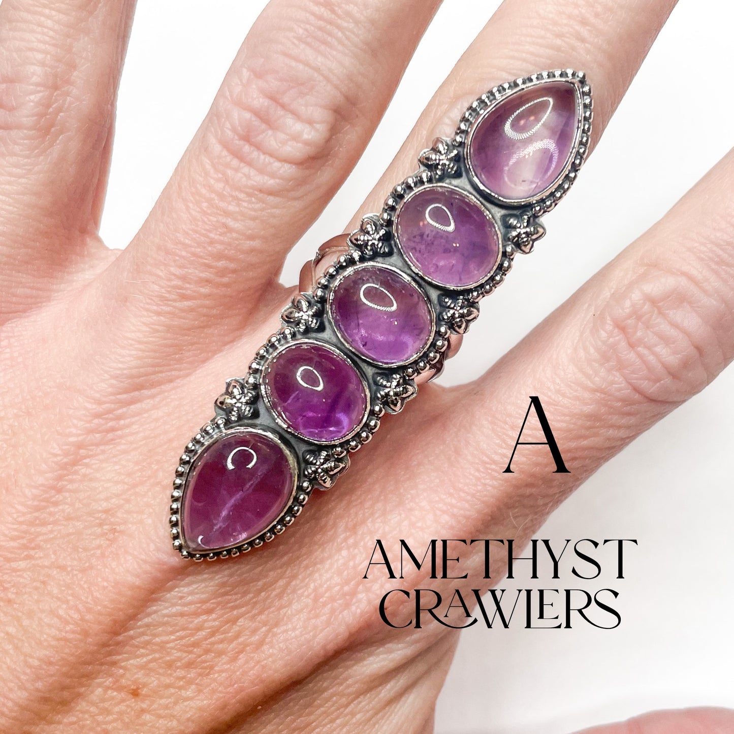 Amethyst Mix Crawlers- Solid Sterling Silver
