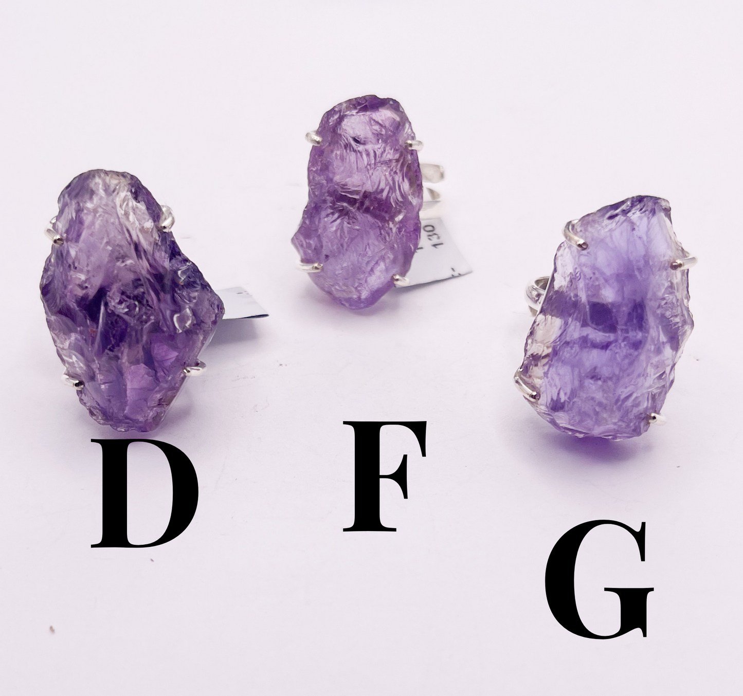 Raw Amethyst Statement Ring-Solid Sterling Silver