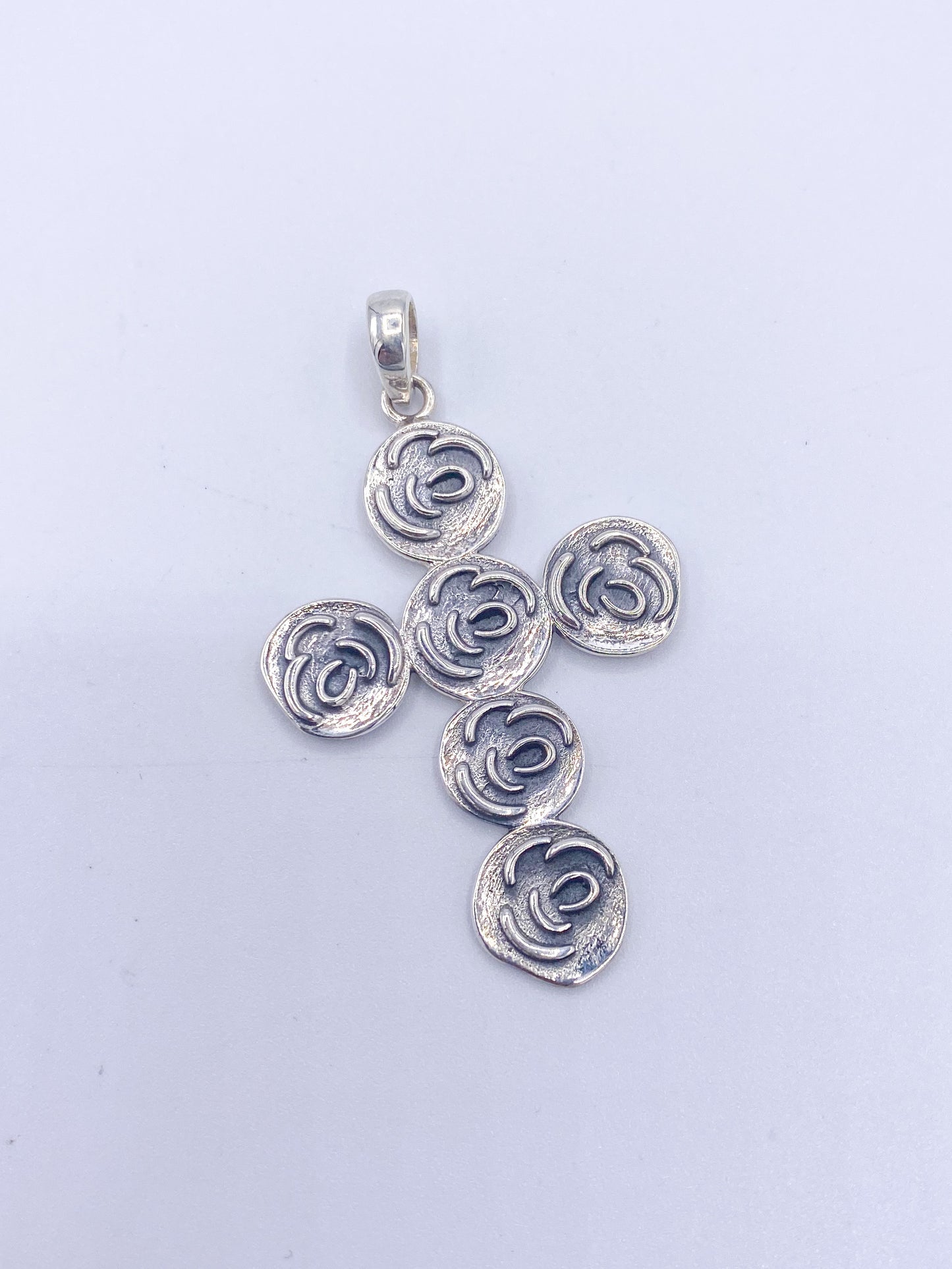 Cartoon Rose Cross - Solid Sterling Silver