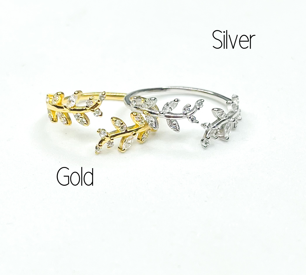 Gold Bypass leaf Ring-SSS