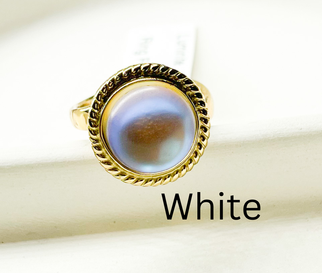 Luminite Polka Dot W Rope Bezel Ring-Alchemia