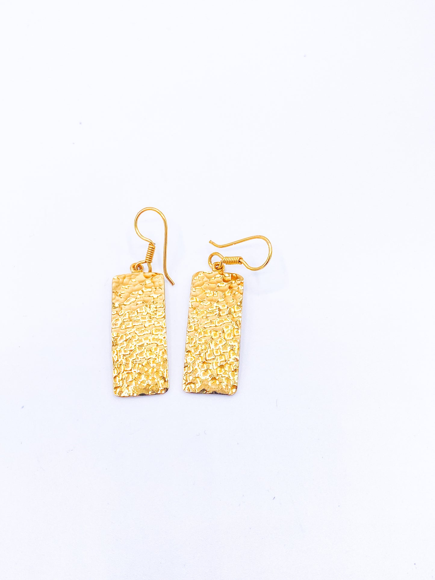 Solid Hammered Dangle Earrings - Alchemia