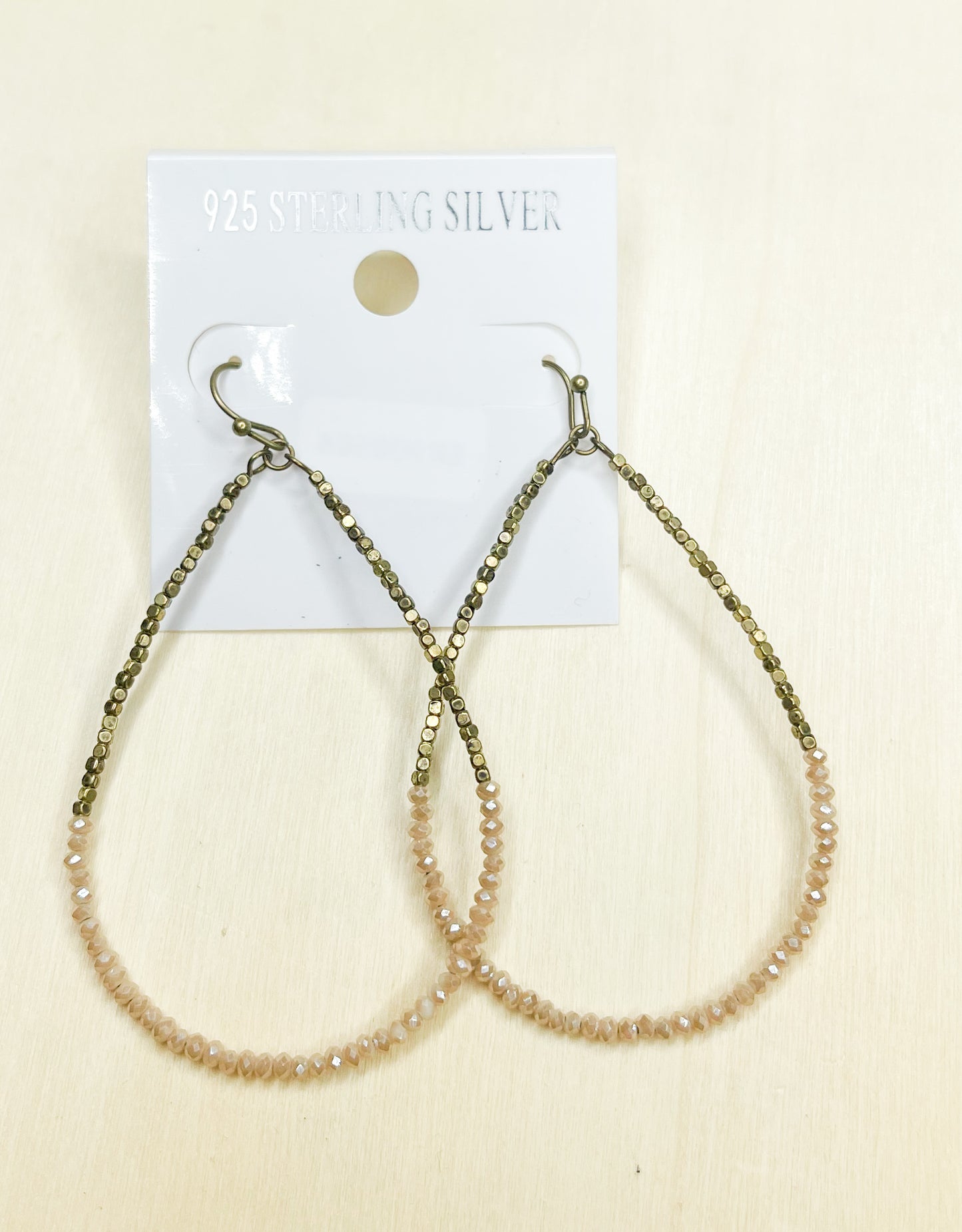 Hematite And Bead Dangles-Solid Sterling Silver