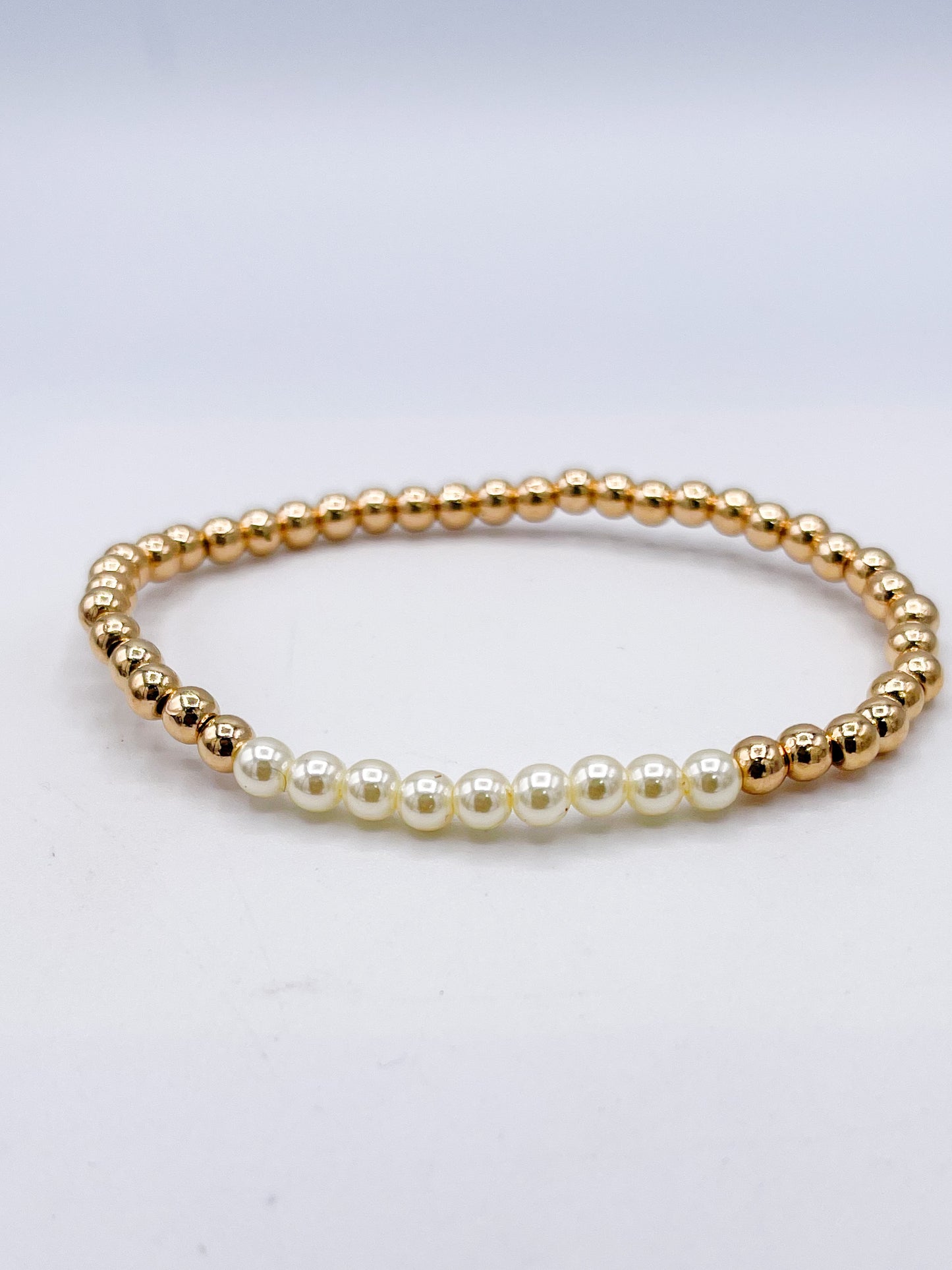 Pearl Stretch Bracelet-18k Gold Filled