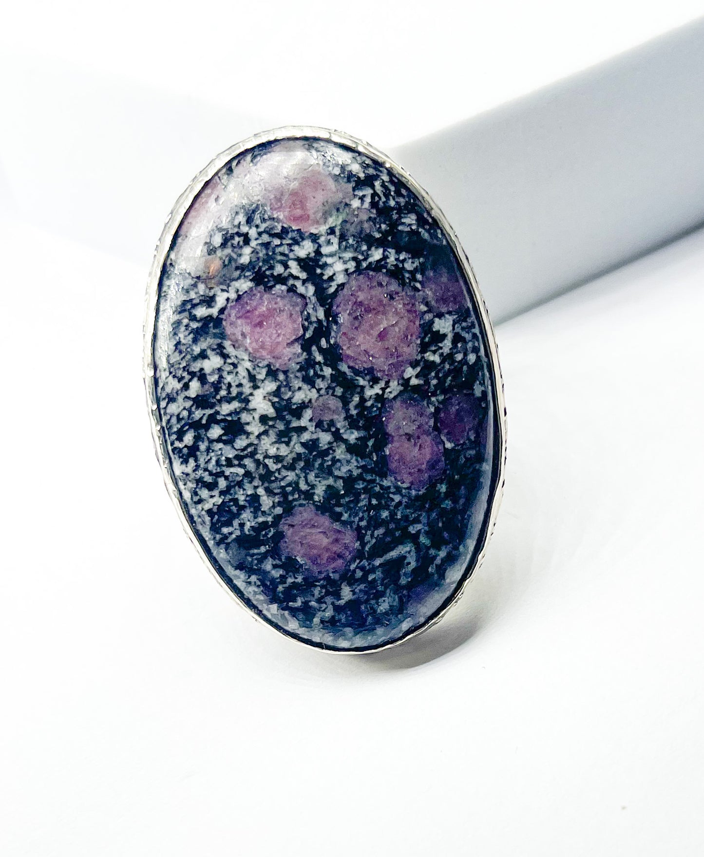 Ruby in Granite Adjustable Ring -Solid Sterling Silver