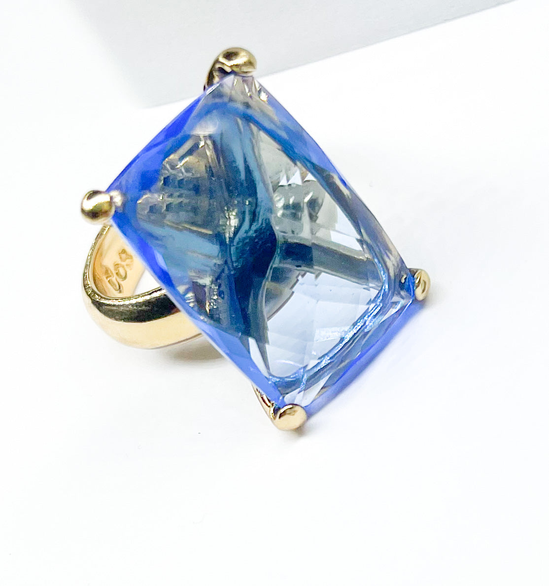 Siberian Quartz Rectangle Prong Set Ring-Alchemia