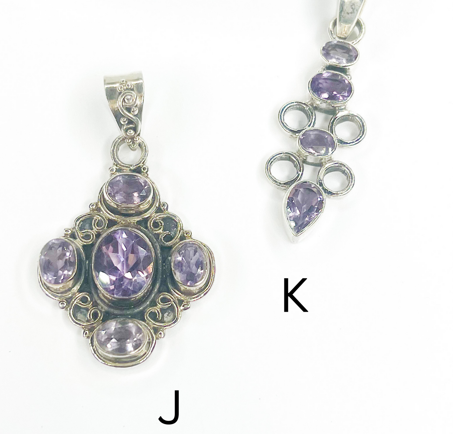 Amethyst Pendant Mix-Solid Sterling Silver